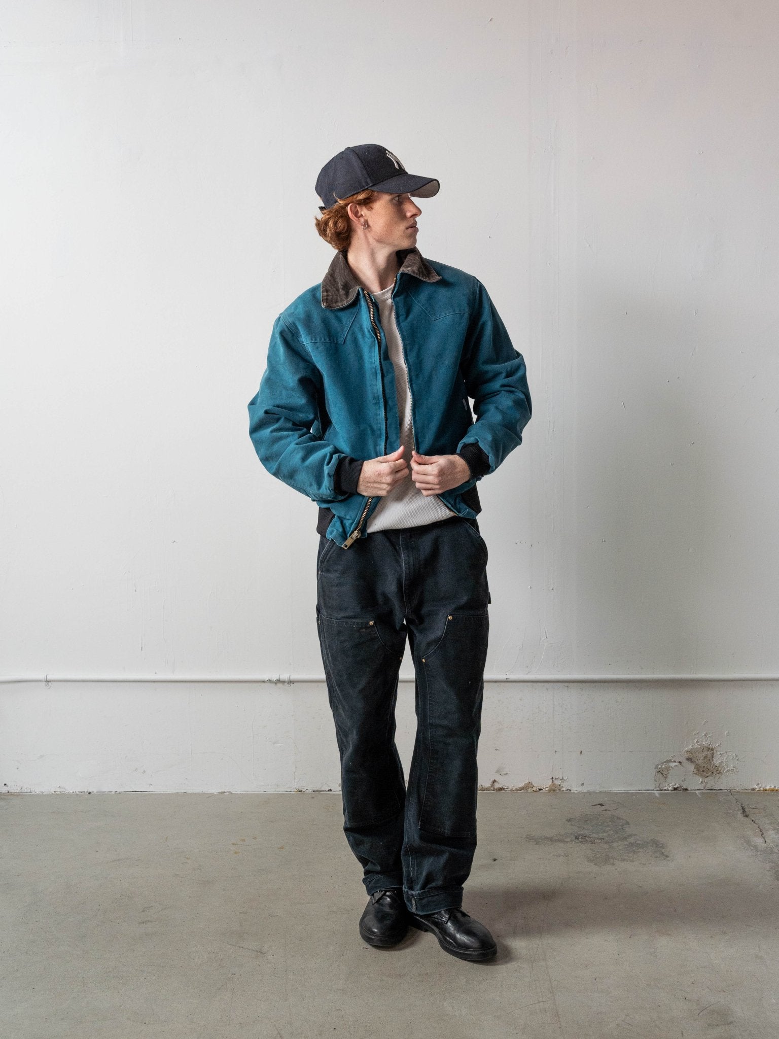 Vintage 90s Teal Blue Carhartt Santa Fe Workwear Jacket (S)