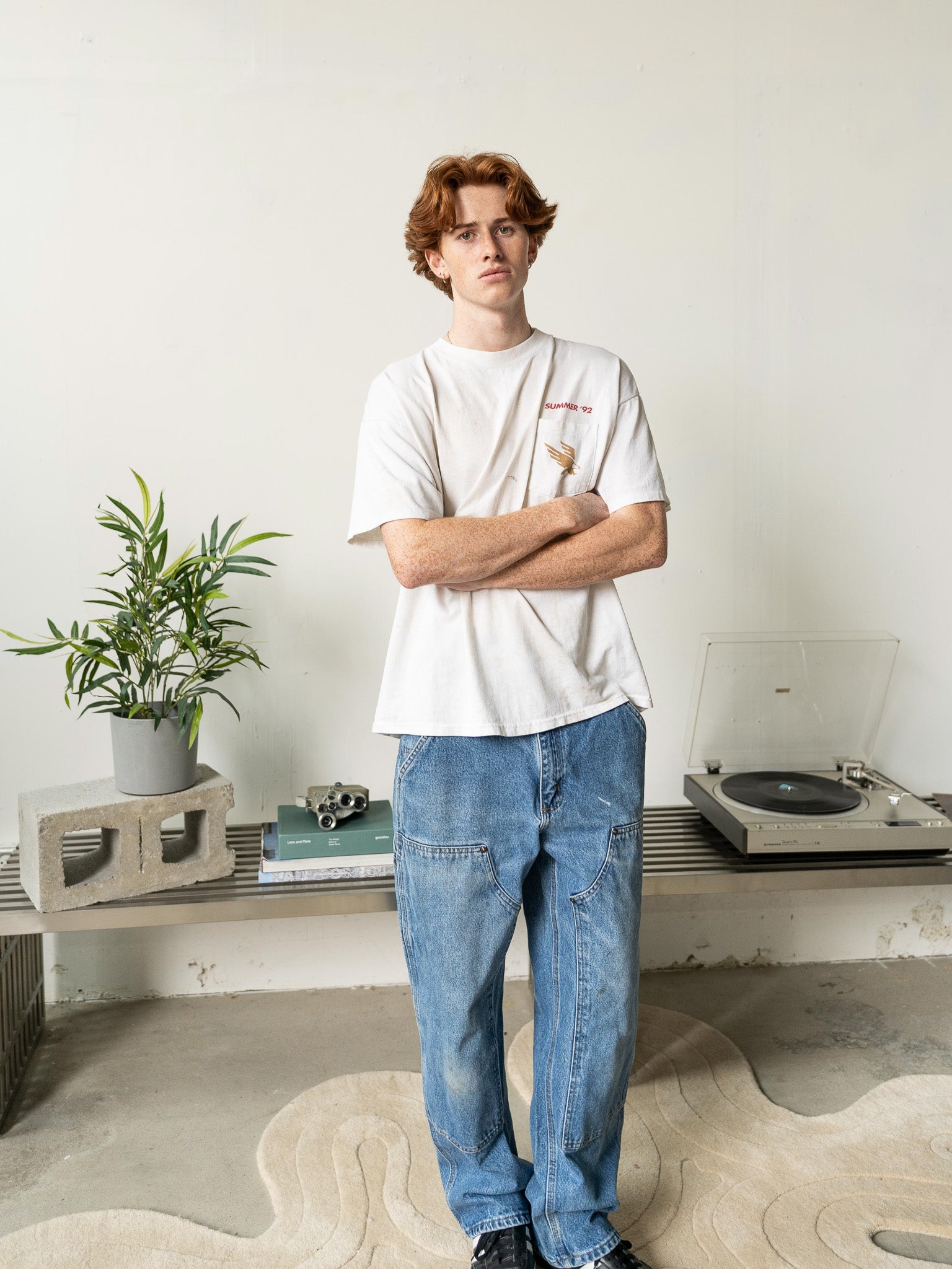 Vintage 92' White Winston Racing Pocket Tee (L)