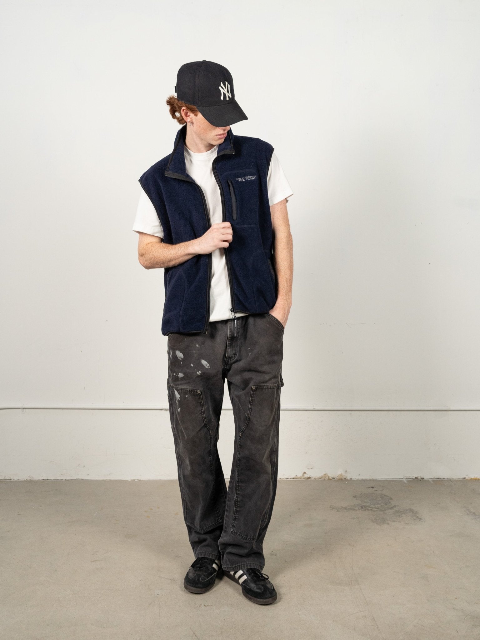 Vintage 90s Navy Blue Polo Ralph Lauren Fleece Vest (M)