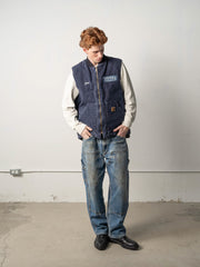 Vintage Y2K Navy Blue Carhartt Embroidered Vest (L)