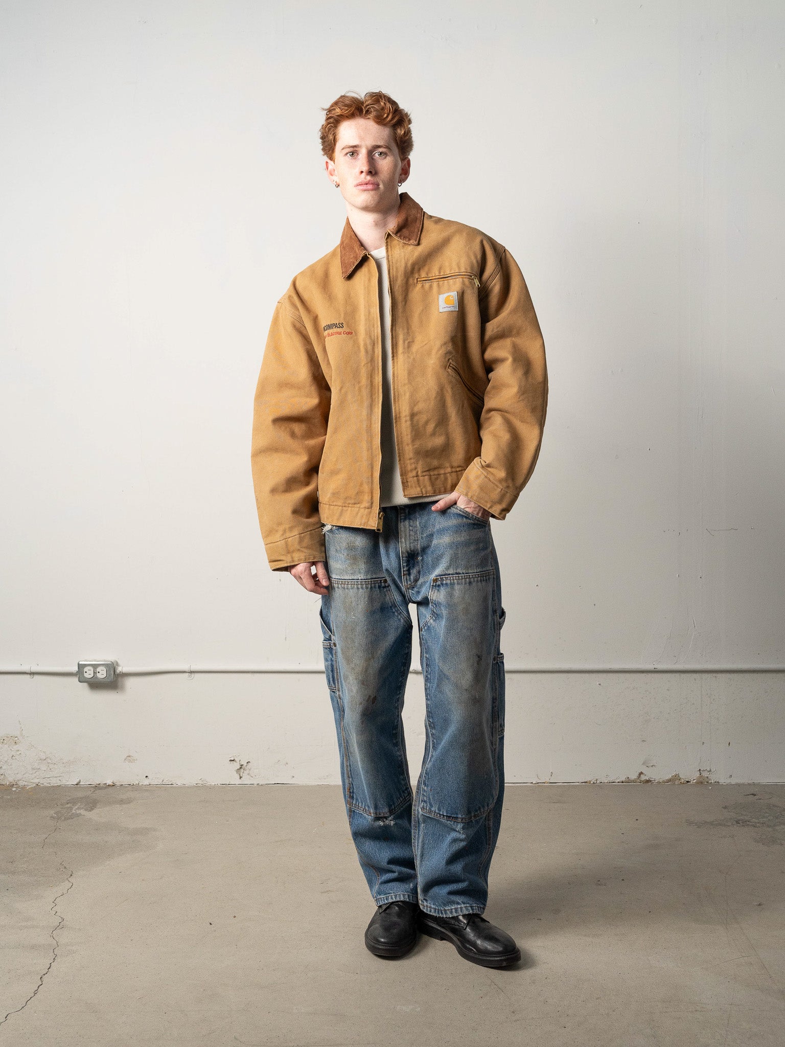 Vintage 90s Camel Carhartt Blanket Lined Detroit Jacket (XL