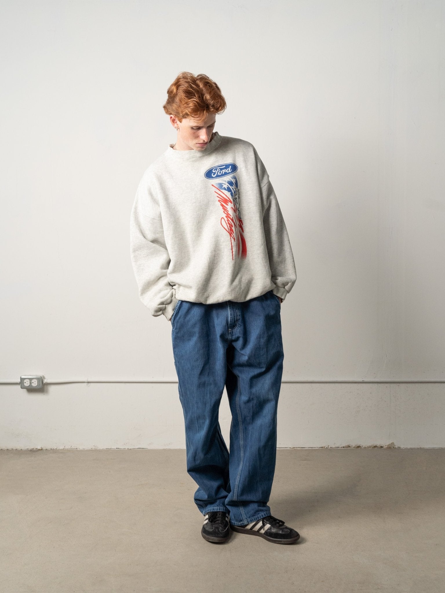 Vintage 90s Grey Ford Mustang Crewneck (XL)