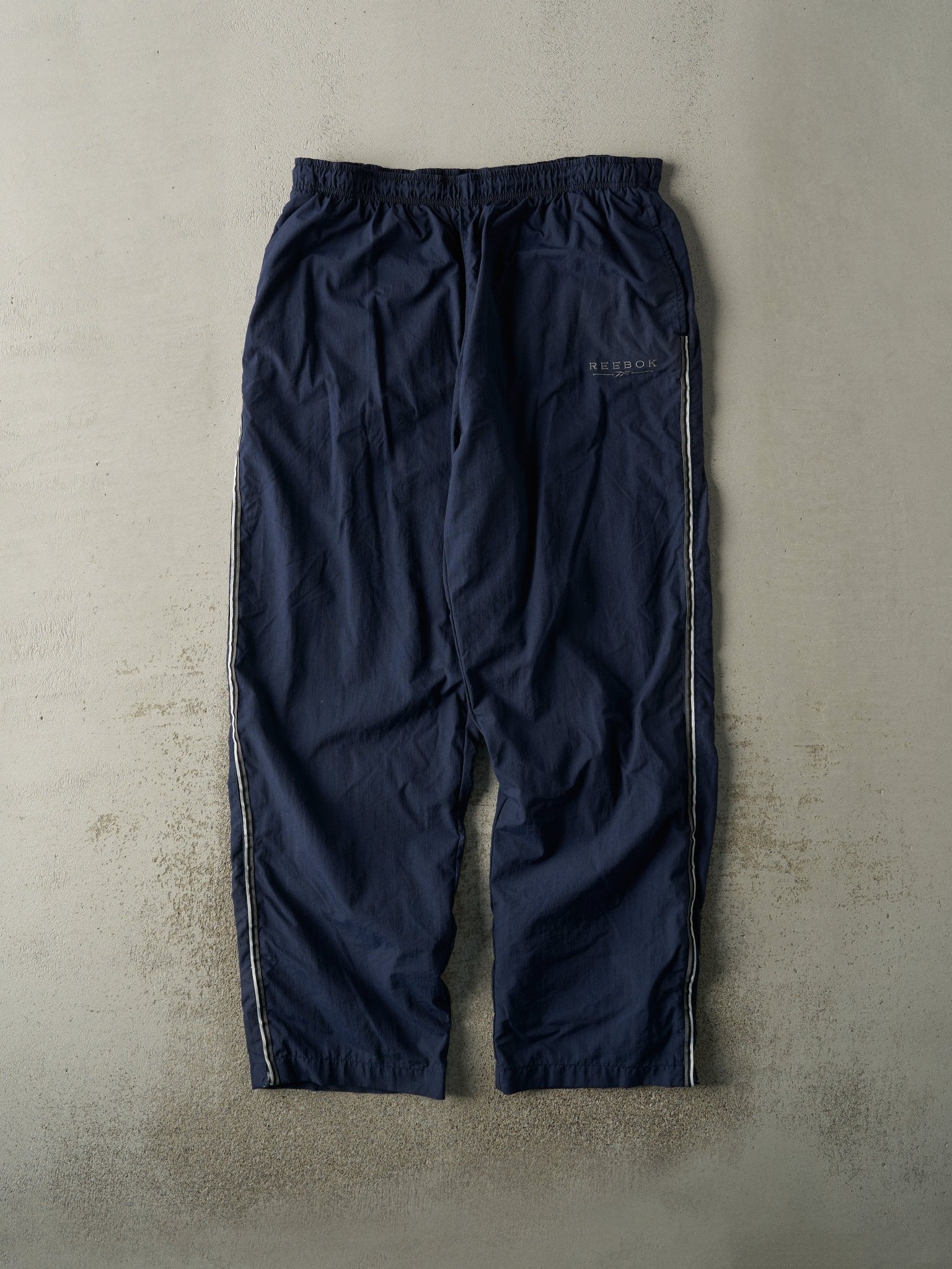 Vintage 90s Navy Blue Reebok Windbreaker Pants (36x31.5)