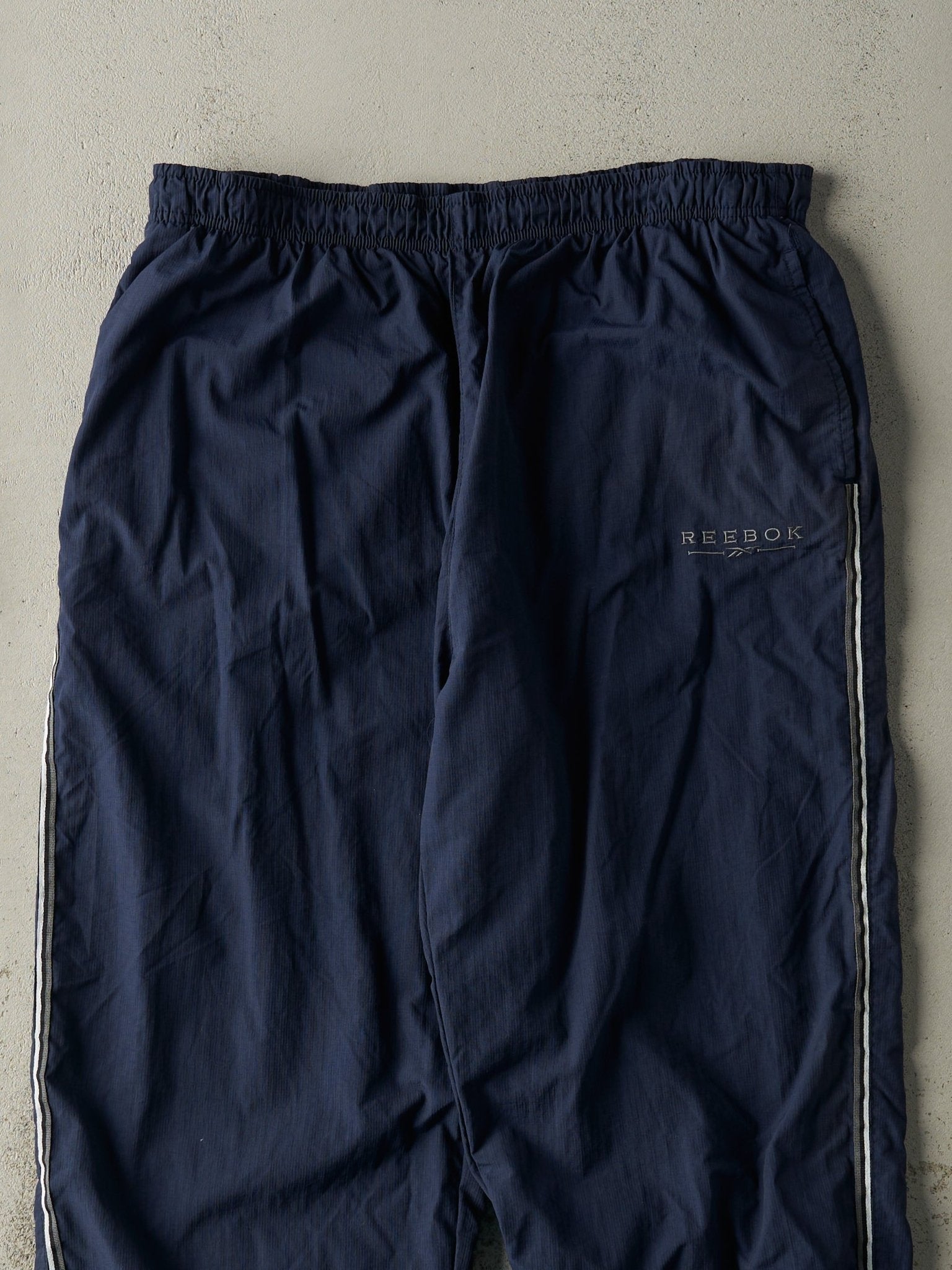 Vintage 90s Navy Blue Reebok Windbreaker Pants (36x31.5)