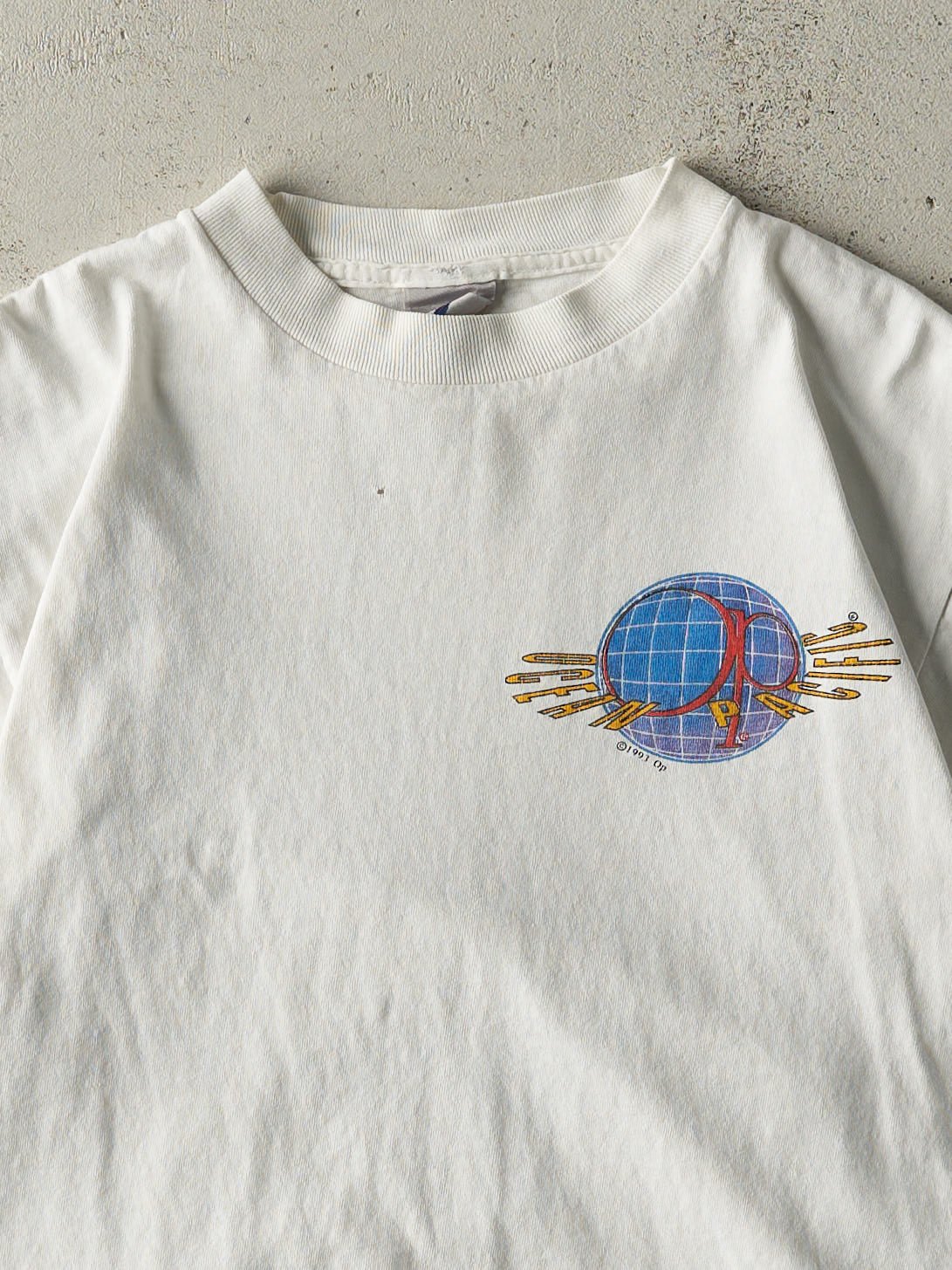 Vintage 93' White Ocean Pacific Single Stitch Tee (S)