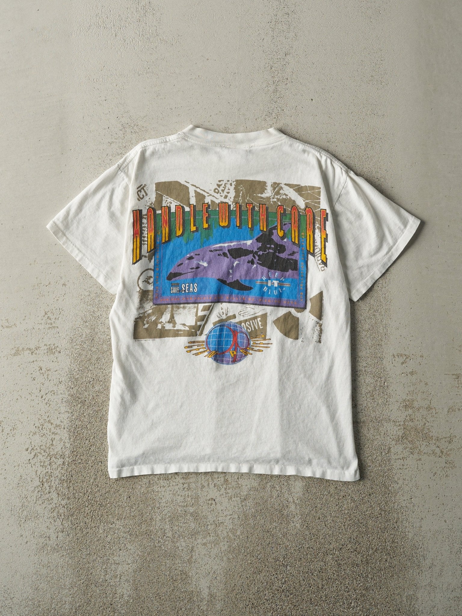 Vintage 93' White Ocean Pacific Single Stitch Tee (S)