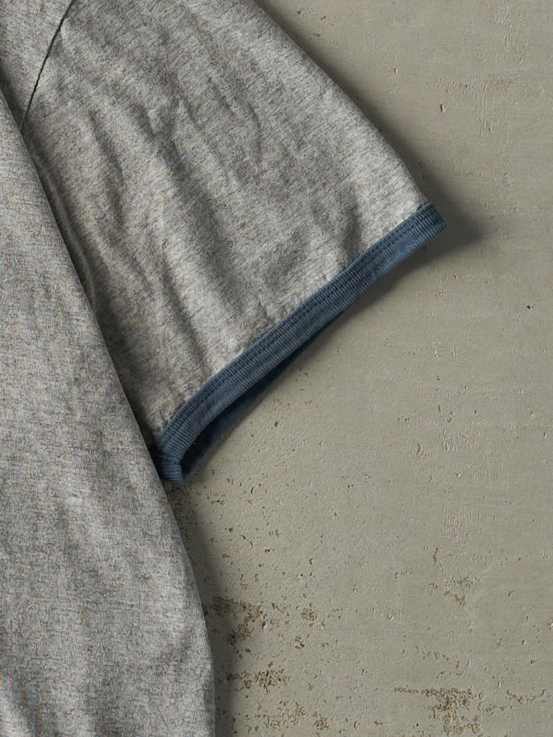 Vintage Y2K Grey & Blue Polo Jeans Co Ralph Lauren Ringer Tee (L)