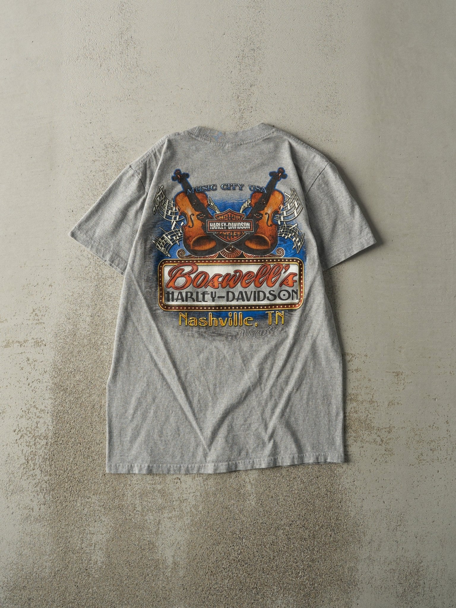 Vintage 10' Grey Nashville TN Harley Davidson Tee (S/M)