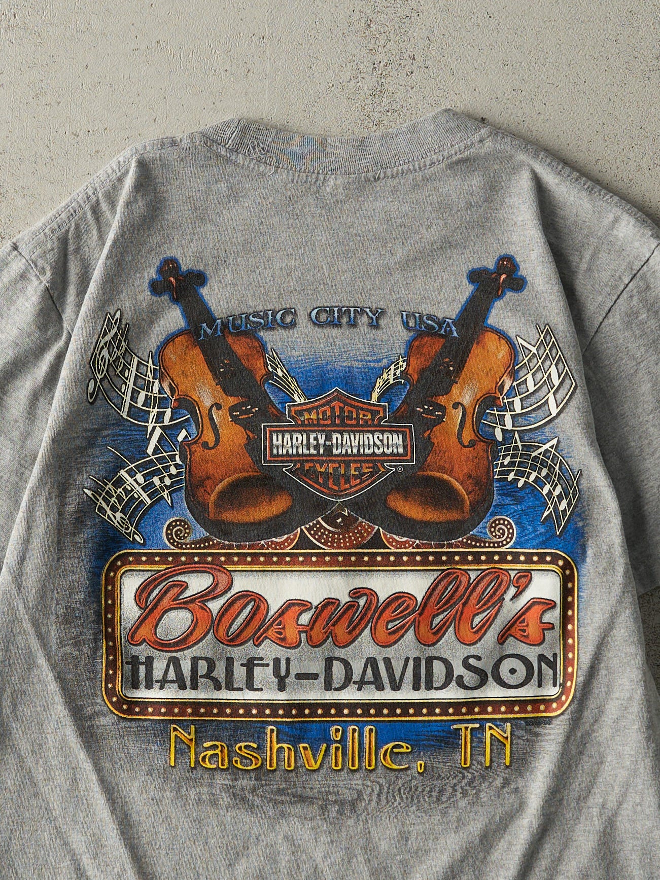 Vintage 10' Grey Nashville TN Harley Davidson Tee (S/M)