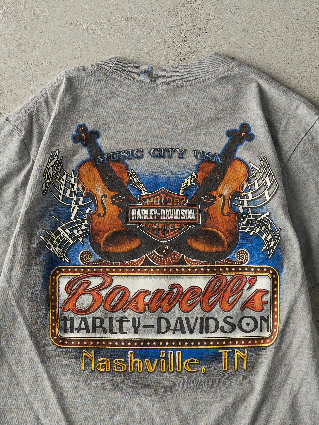 Vintage 10' Grey Nashville TN Harley Davidson Tee (S)