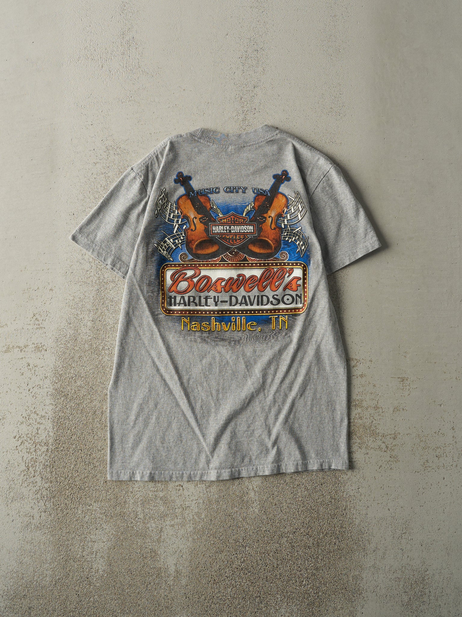 Vintage 10' Grey Nashville TN Harley Davidson Tee (S)