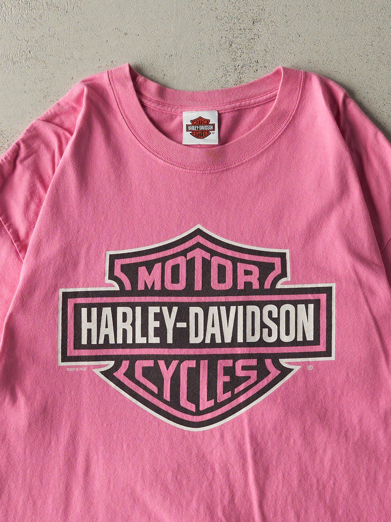 Vintage 10' Pink Fort Worth Texas Harley Davidson Tee (L)