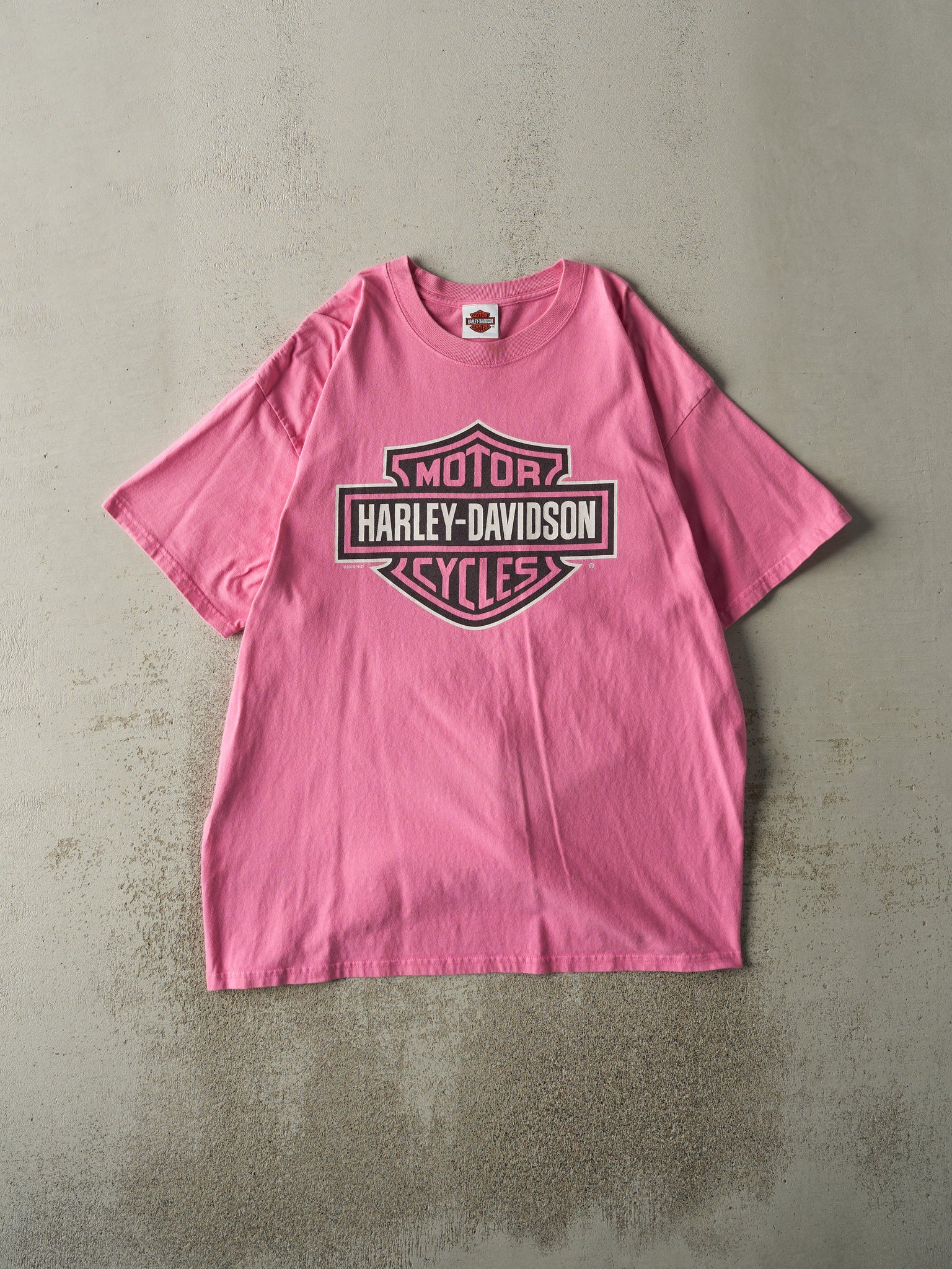 Vintage 10' Pink Fort Worth Texas Harley Davidson Tee (L)