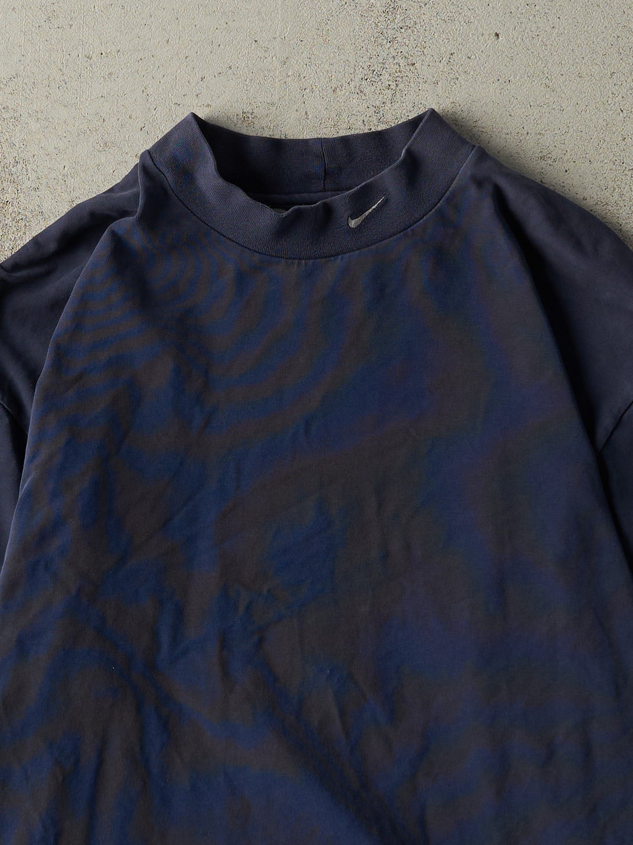 Vintage Y2K Navy Blue Nike Embroidered Mock Neck Long Sleeve (L)