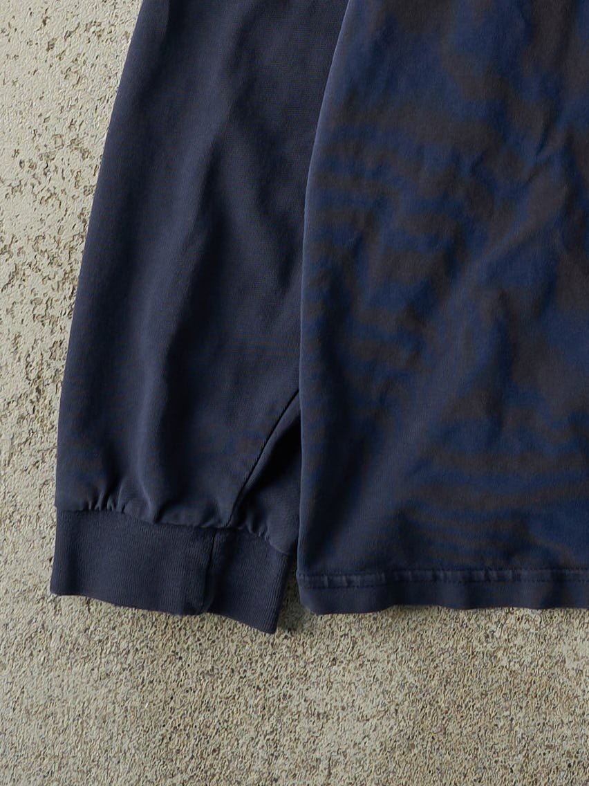 Vintage Y2K Navy Blue Nike Embroidered Mock Neck Long Sleeve (L)