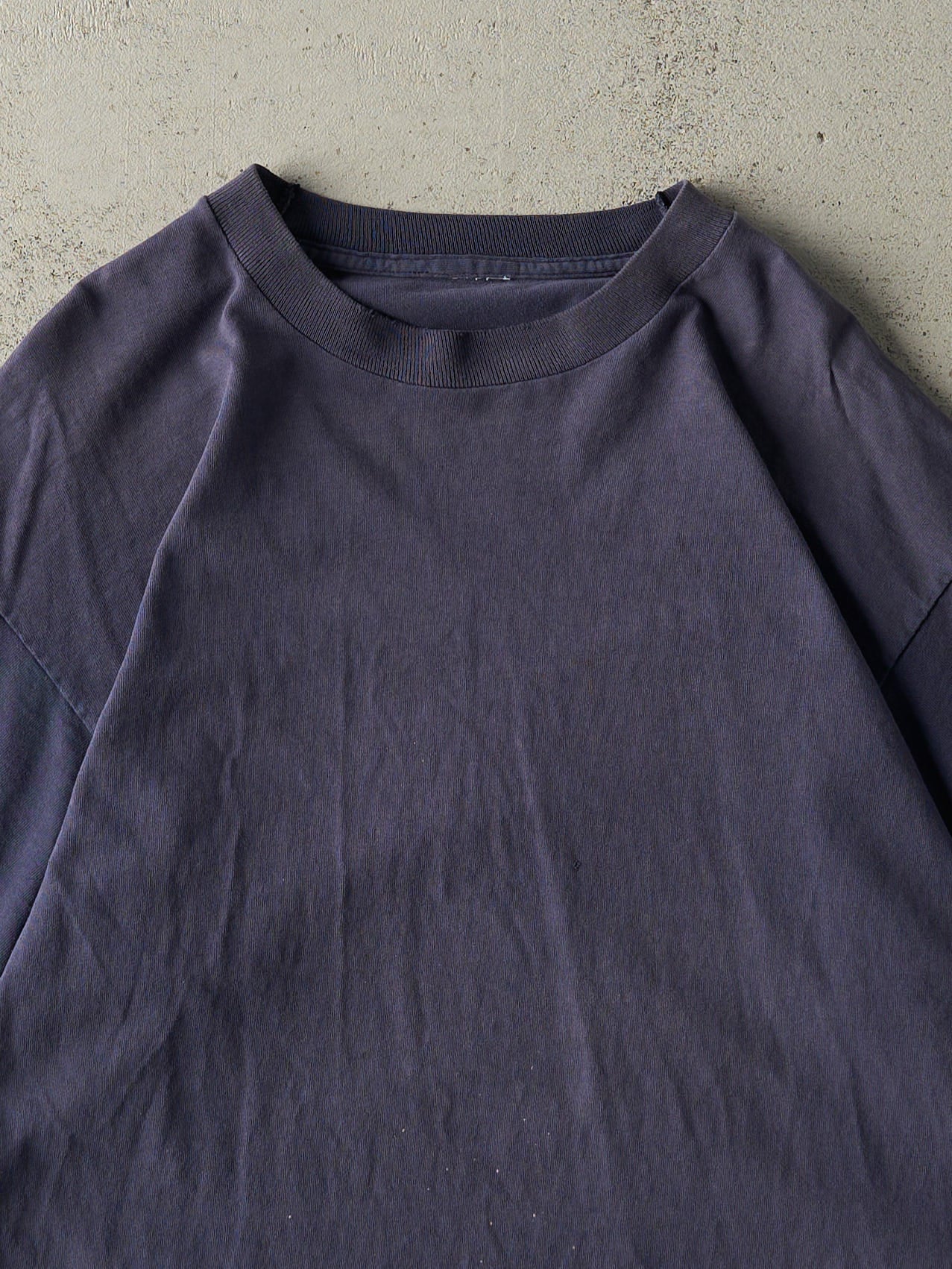Vintage 90s Navy Blue Blank Single Stitch Tee (XL)