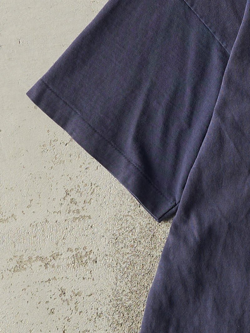 Vintage 90s Navy Blue Blank Single Stitch Tee (XL)