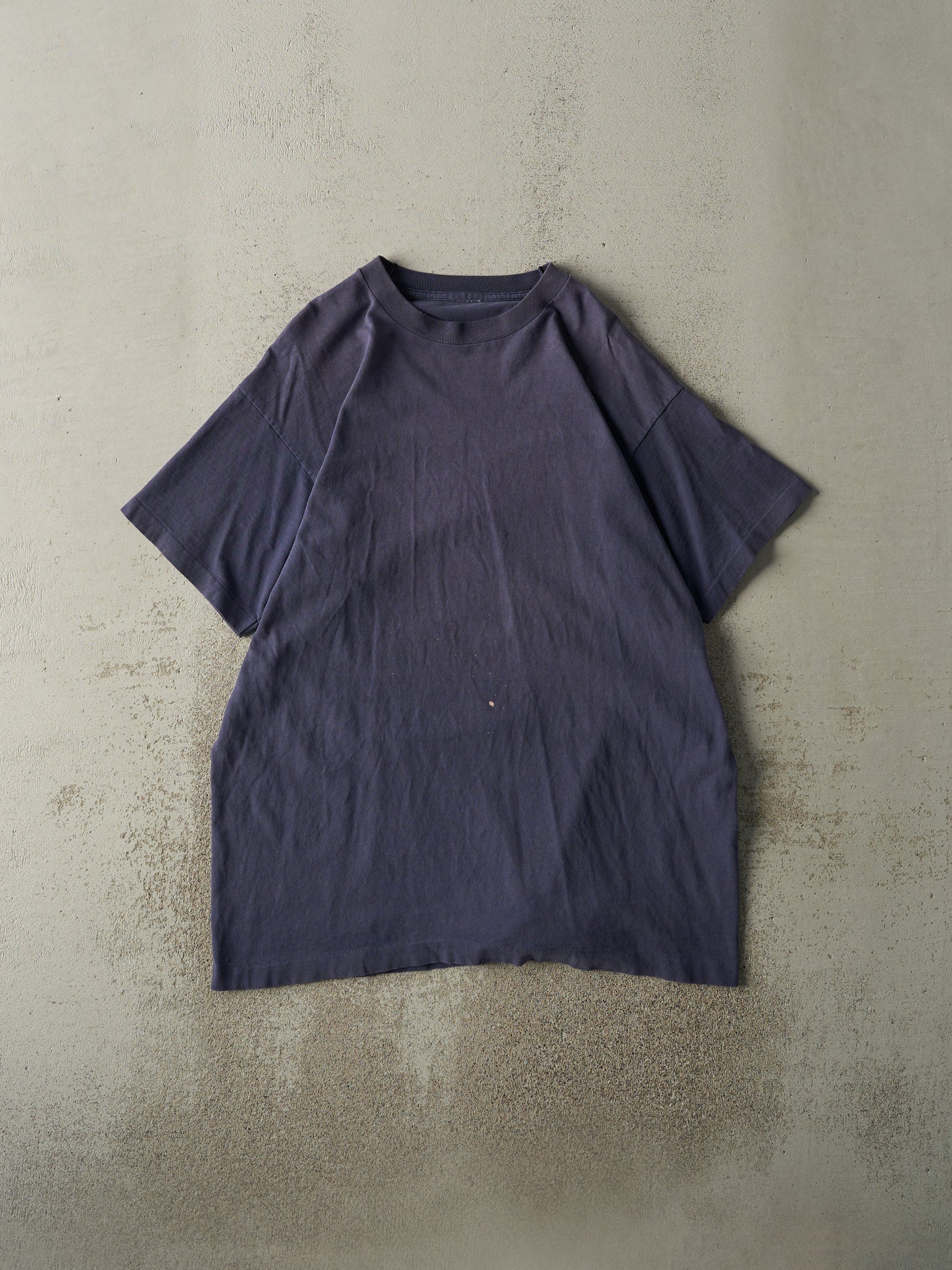 Vintage 90s Navy Blue Blank Single Stitch Tee (L)