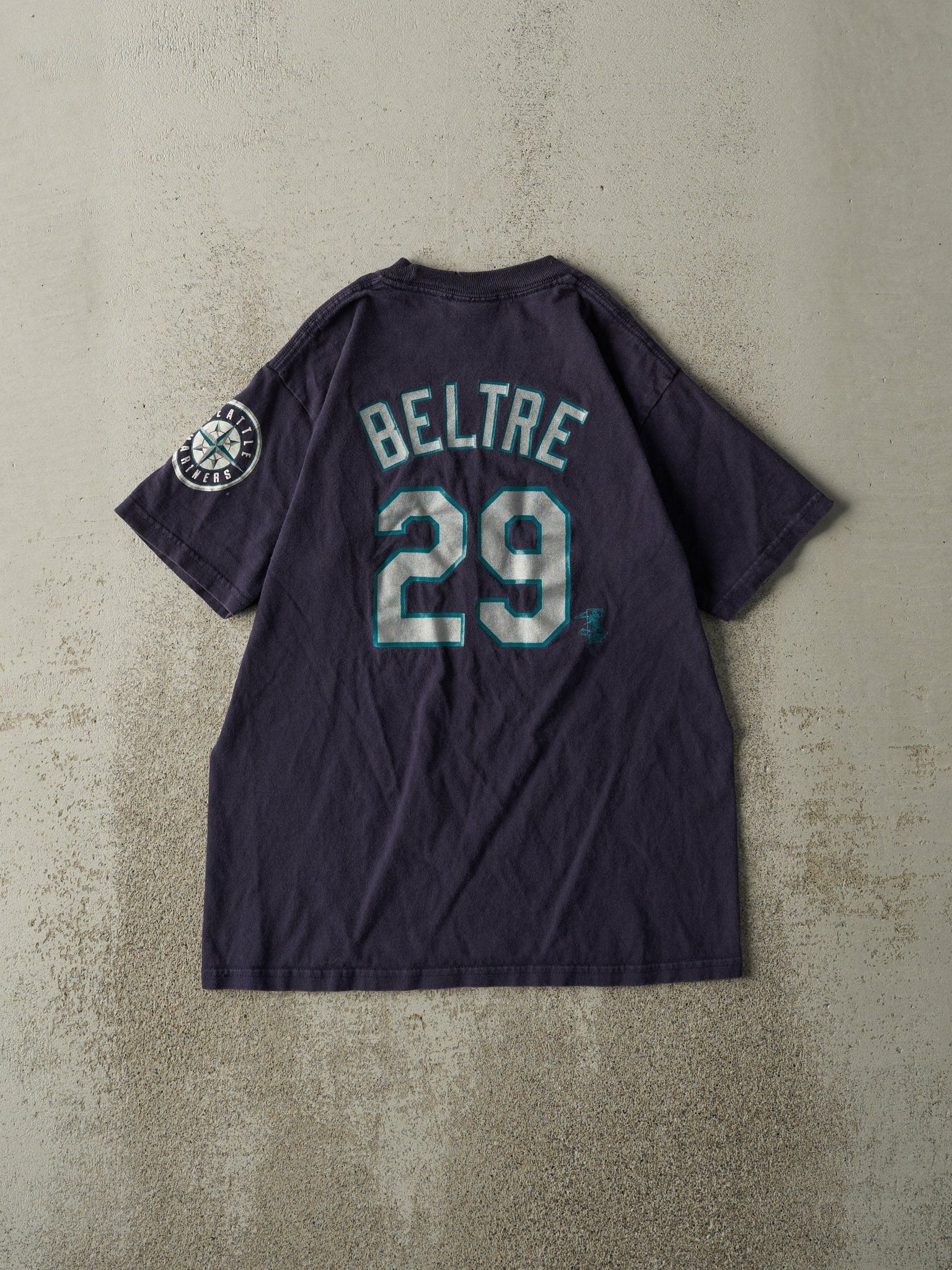 Vintage Y2K Navy Blue Seattle Mariners #29 Adrián Beltré Pérez Player Tee (S/M)