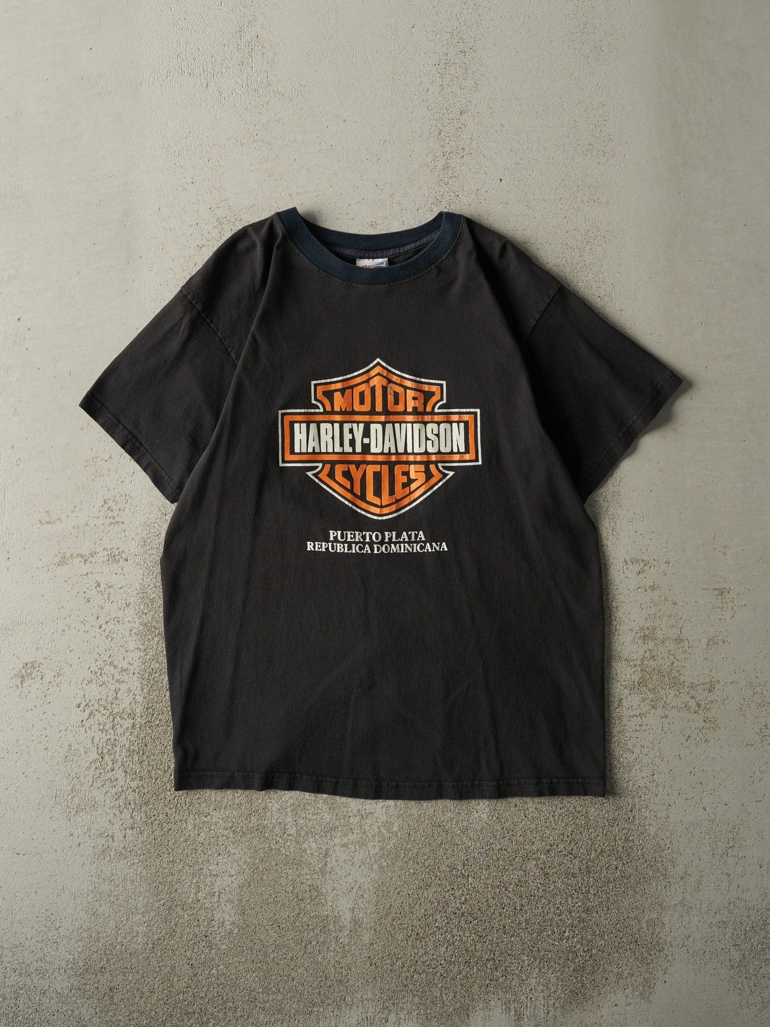 Vintage Y2K Black Puerto Plata Dominican Republic Harley Davidson Tee (L)