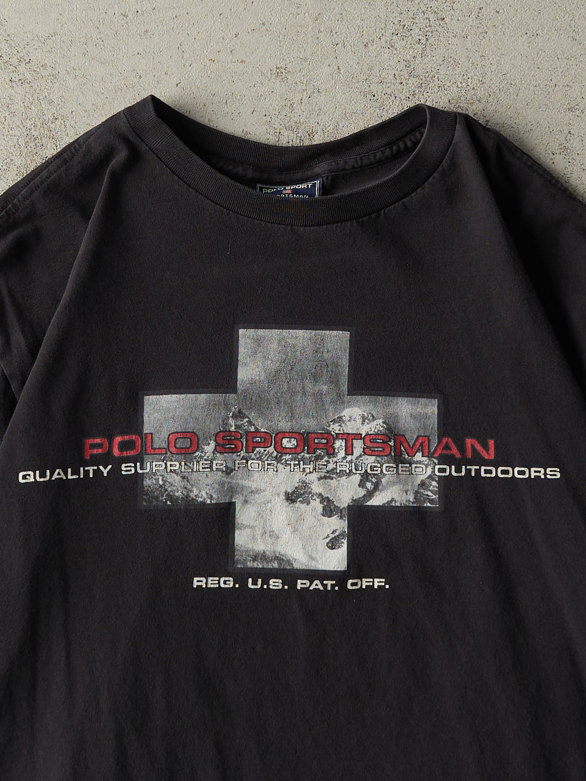 Vintage Y2K Black Polo Sportsman Tee (L/XL)