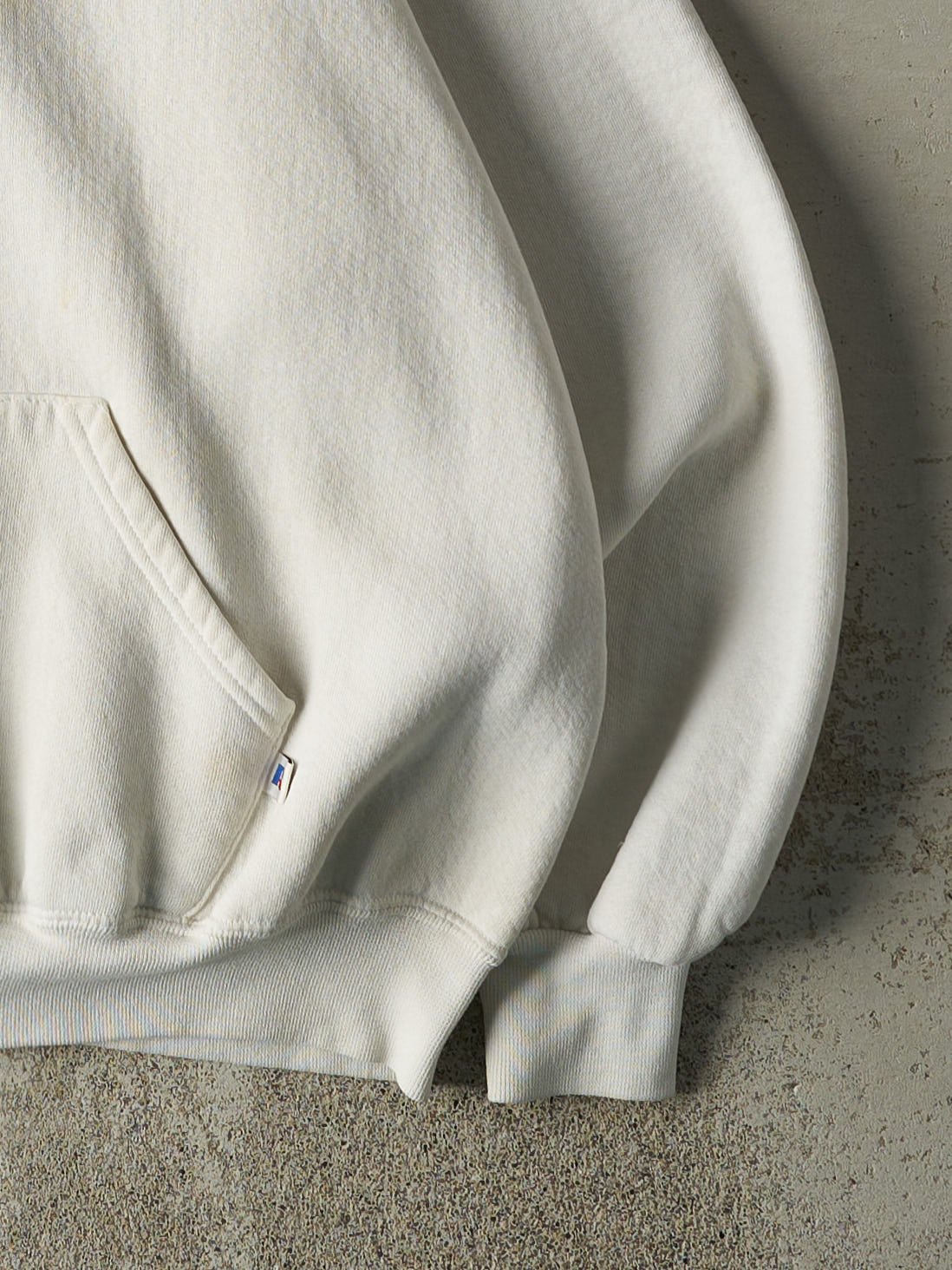 Vintage 90s White Russell Athletic Blank Boxy Hoodie (L)