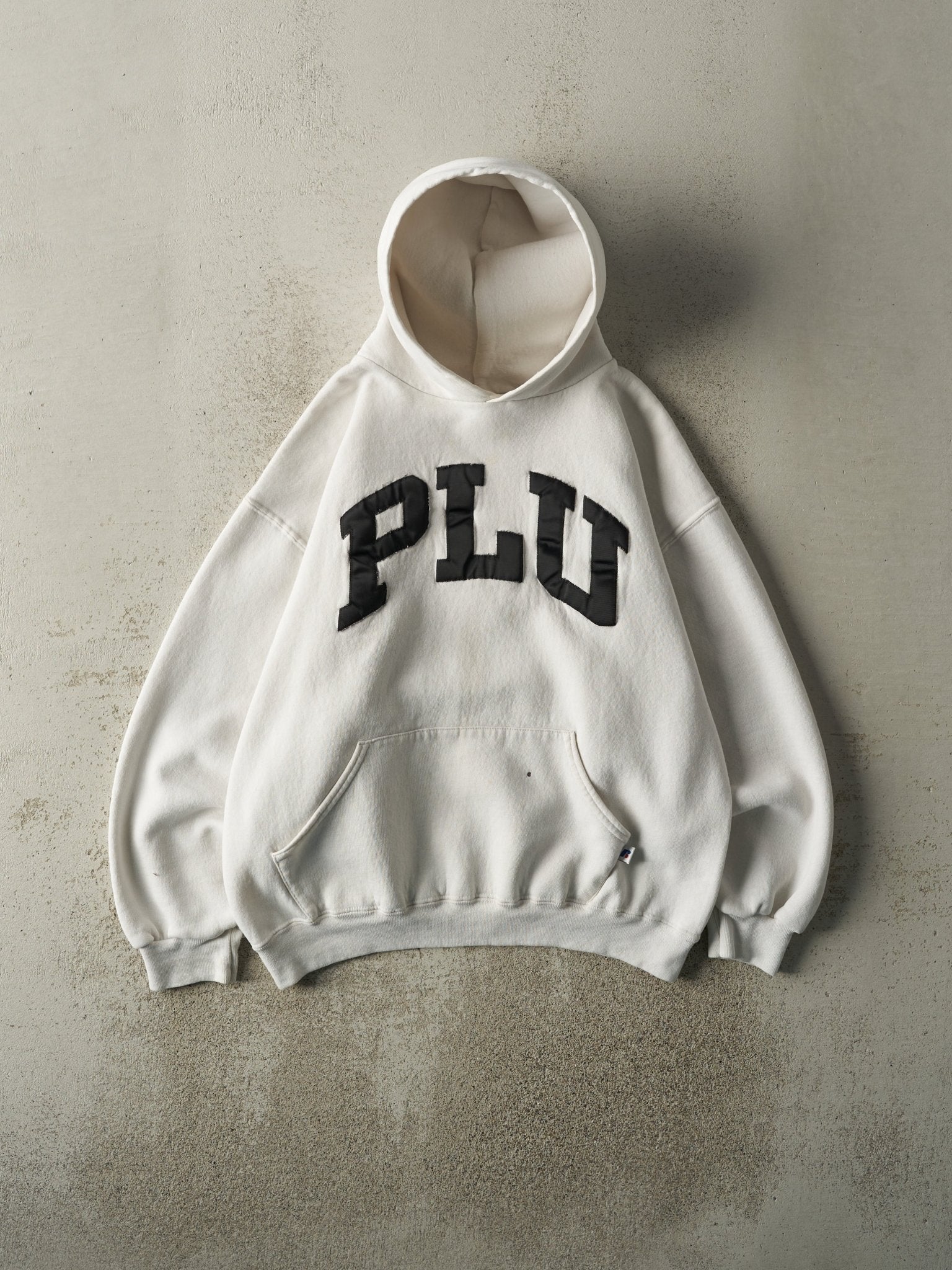Vintage Y2K White PLU Russell Athletic Hoodie (L)