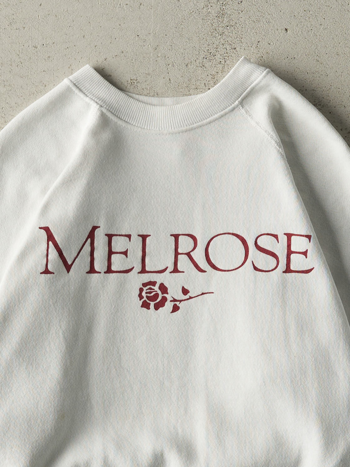 Vintage 80s White Melrose Crewneck (S/M)