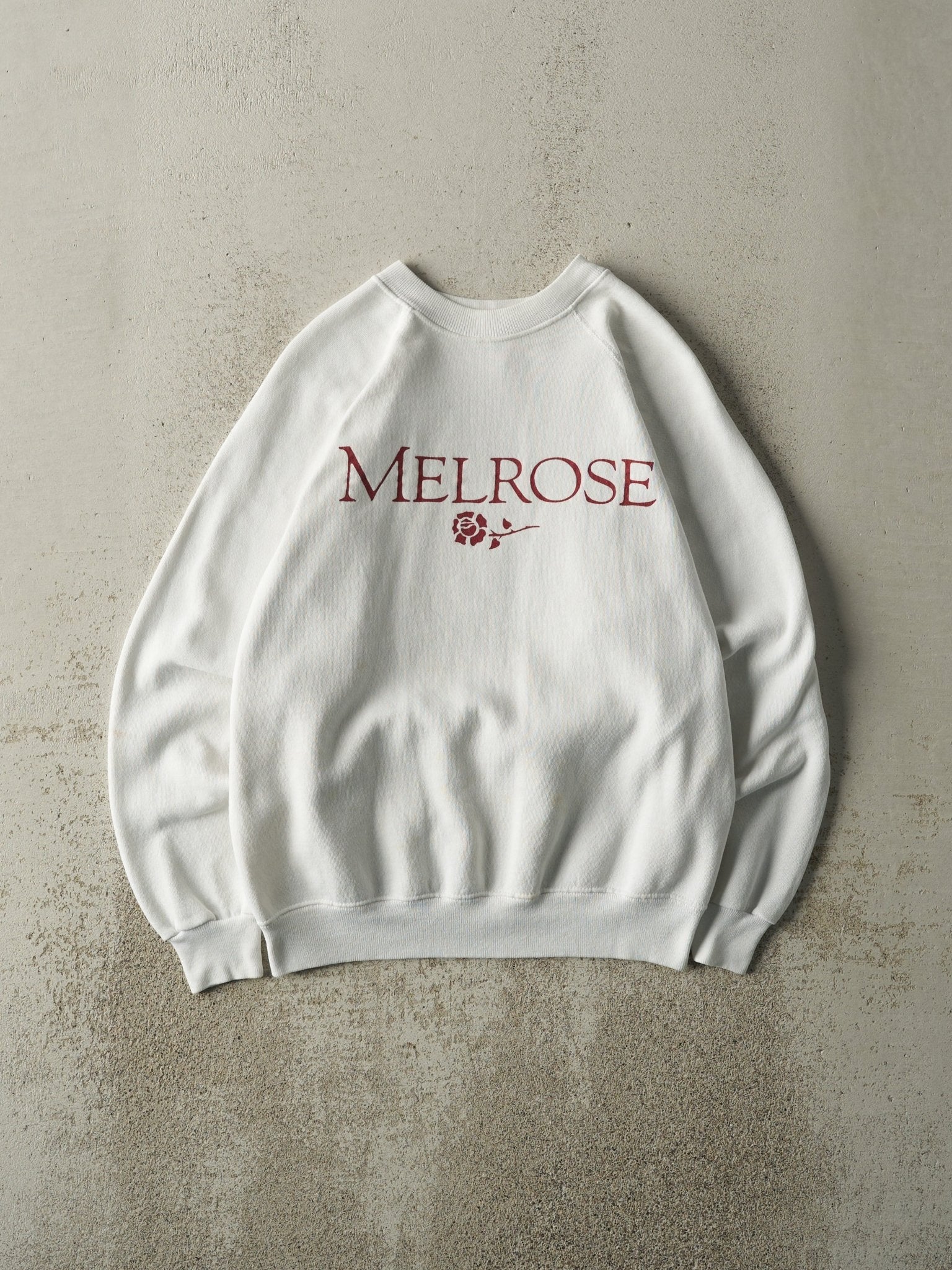 Vintage 80s White Melrose Crewneck (S/M)
