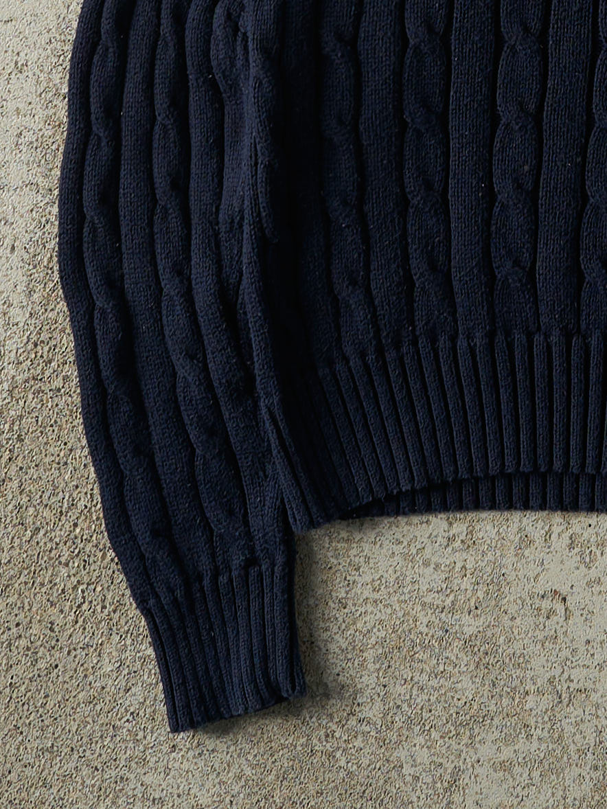 Vintage Y2K Navy Blue Ralph Lauren Cable Knit (M)