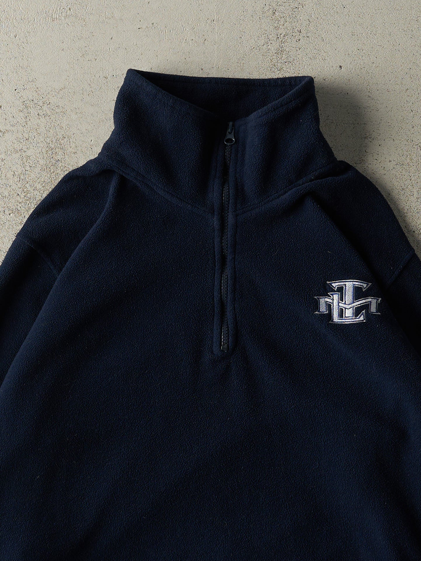 Vintage Y2K Navy Blue Embroidered Toronto Maple Leafs Fleece Quarter Zip (M/L)