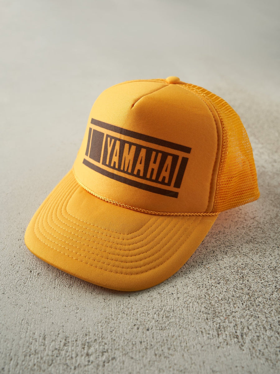 Vintage 80s Yellow Yamaha Foam Trucker Hat