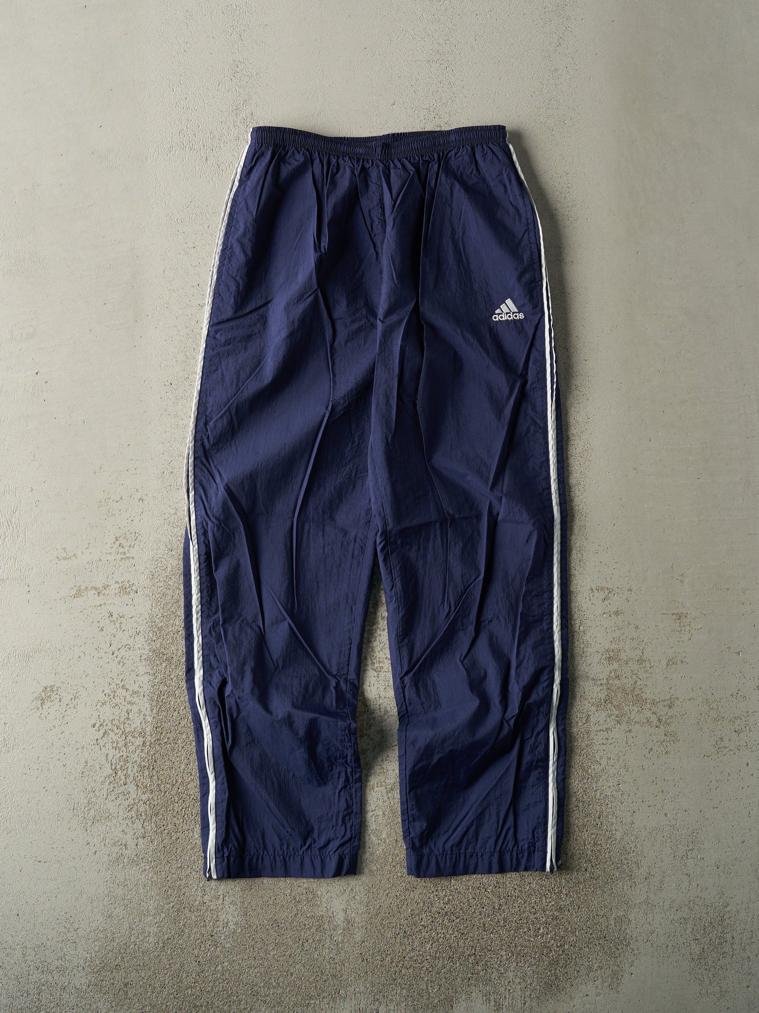 Vintage Y2K Navy Blue Adidas Windbreaker Pants (28x28.5)