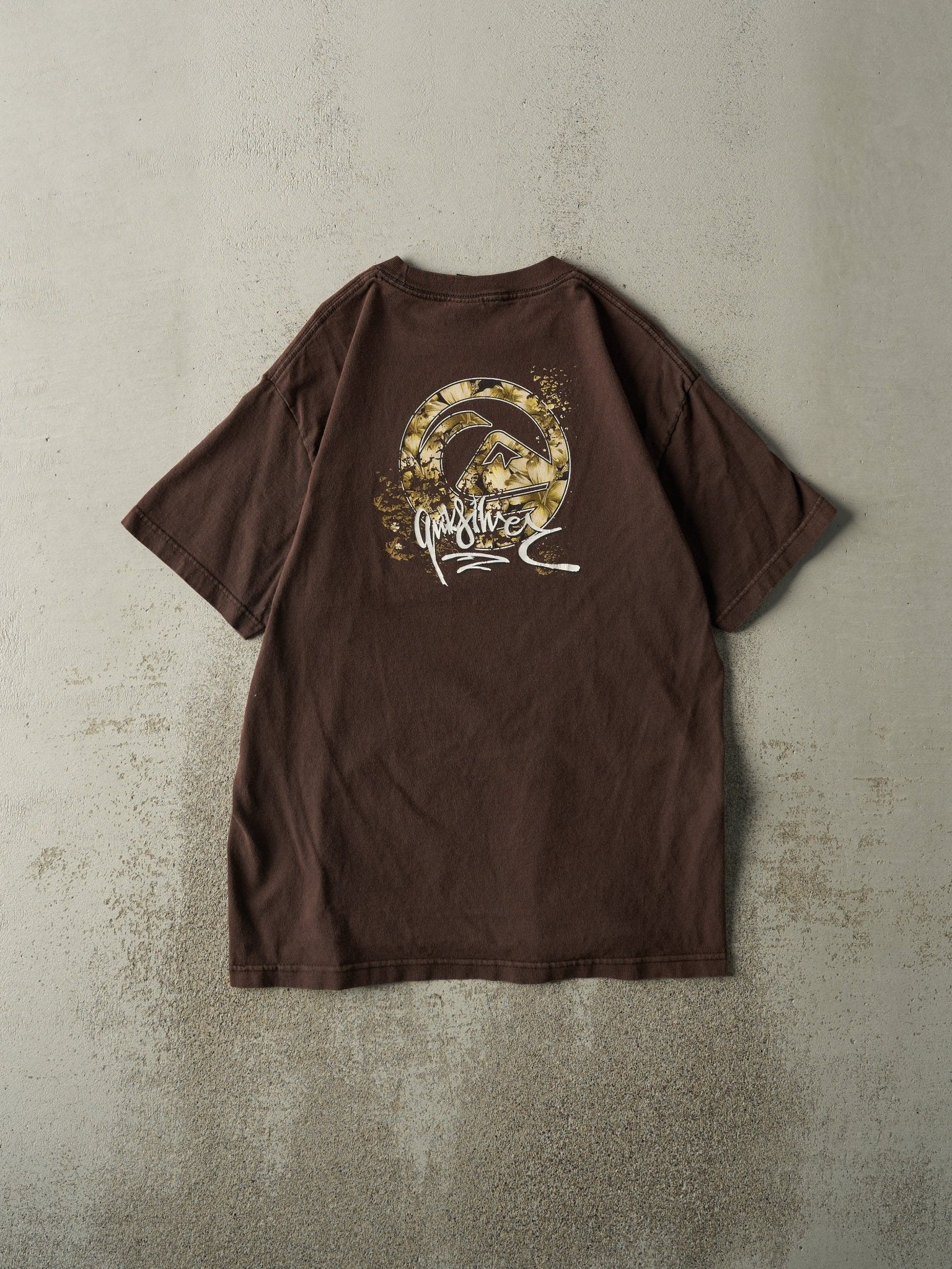 Vintage Y2K Brown Quiksilver Logo Tee (M)