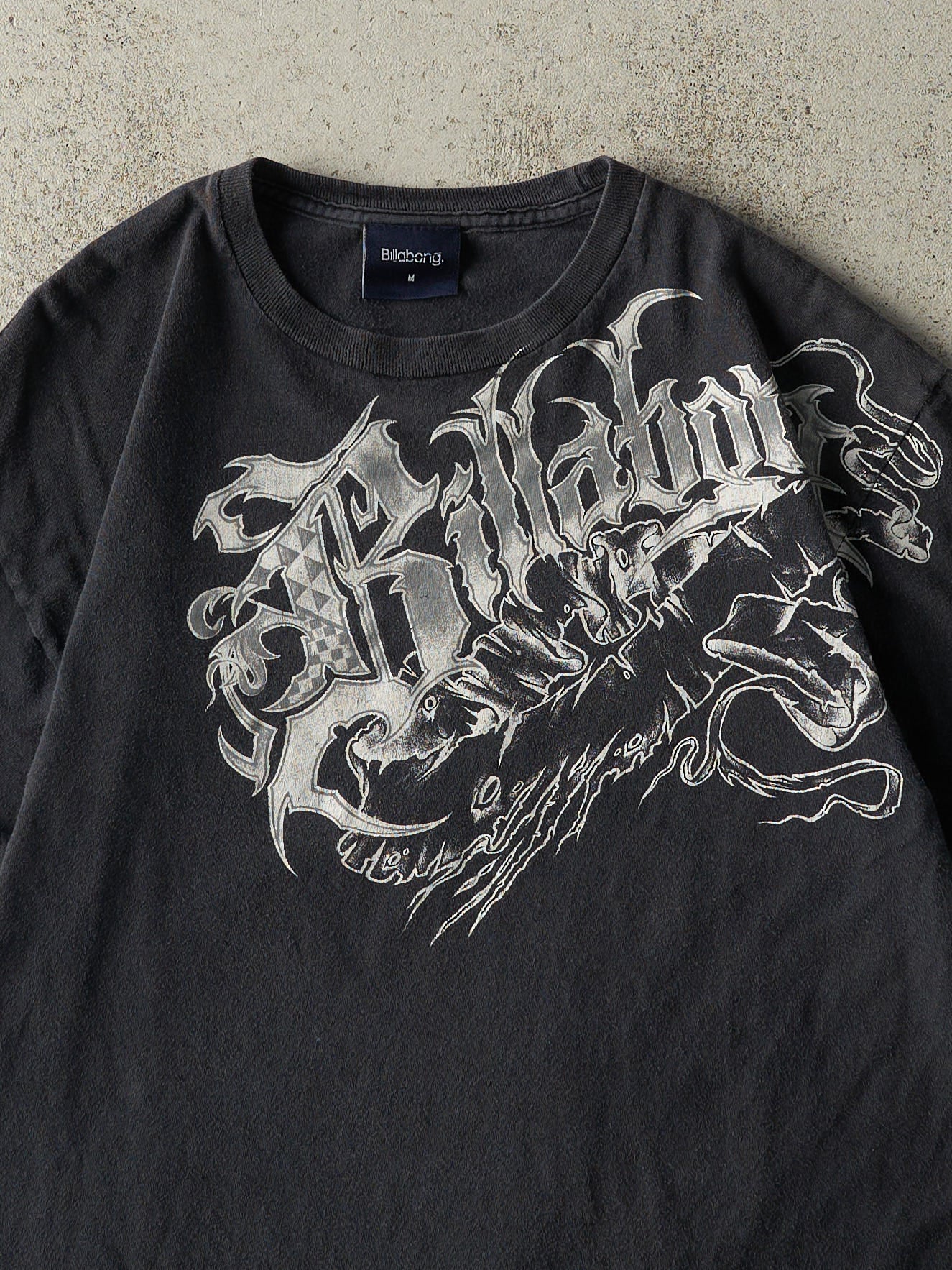 Vintage Y2K Faded Black Billabong Tee (S)