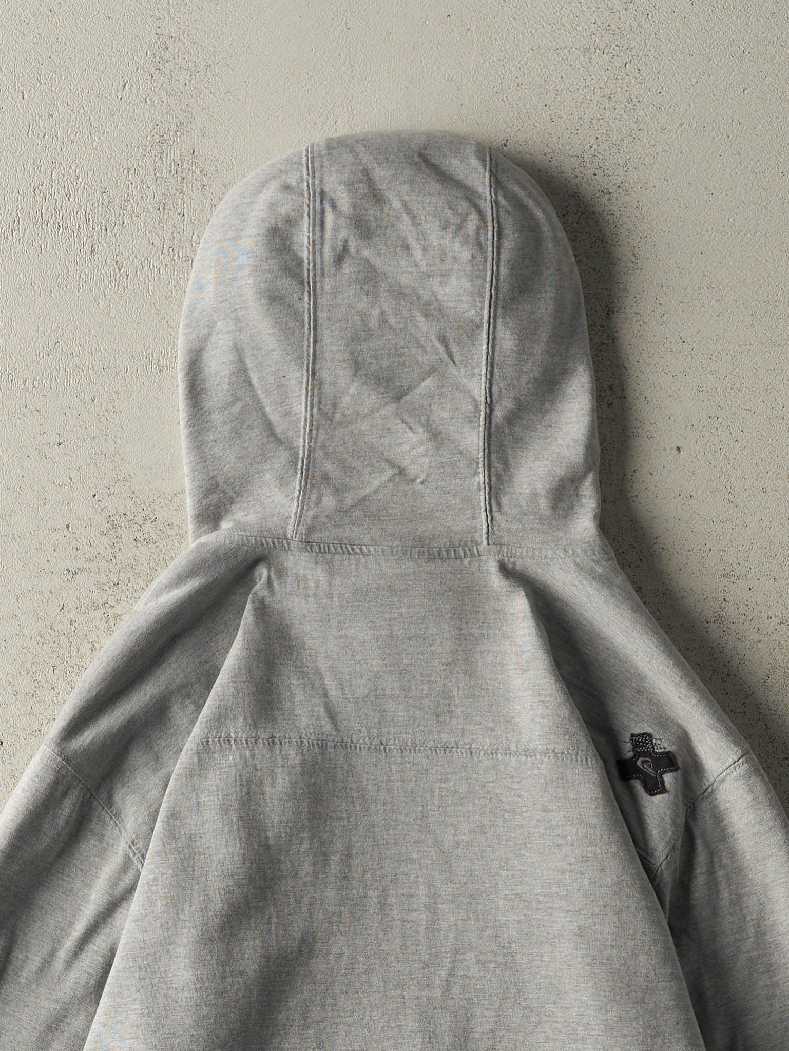 Vintage Y2K Grey Quiksilver Fleece Lined Zip Up Hoodie (L 