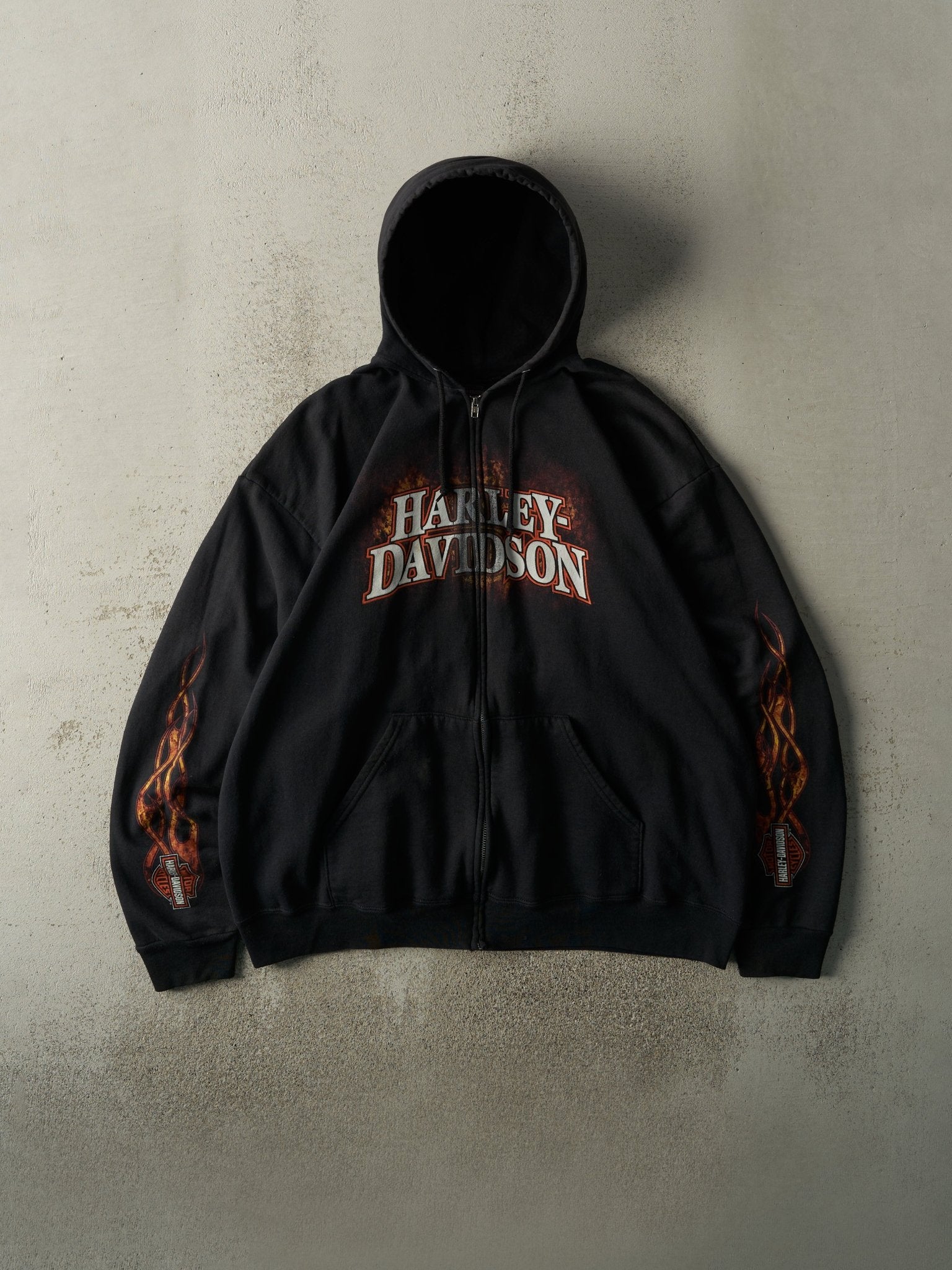 Vintage 12' Black Hawaii Harley Davidson Zip Up Hoodie (XL)