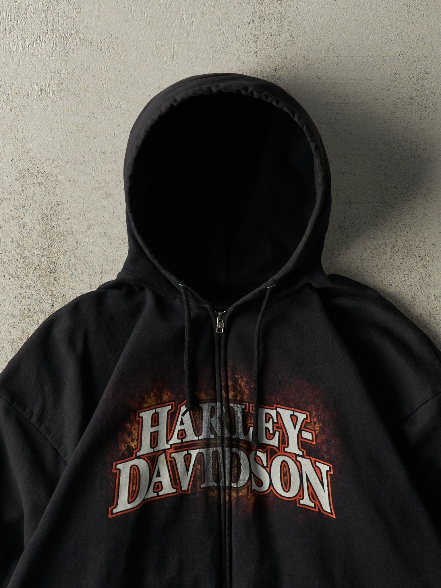 Vintage 12' Black Hawaii Harley Davidson Zip Up Hoodie (XL)