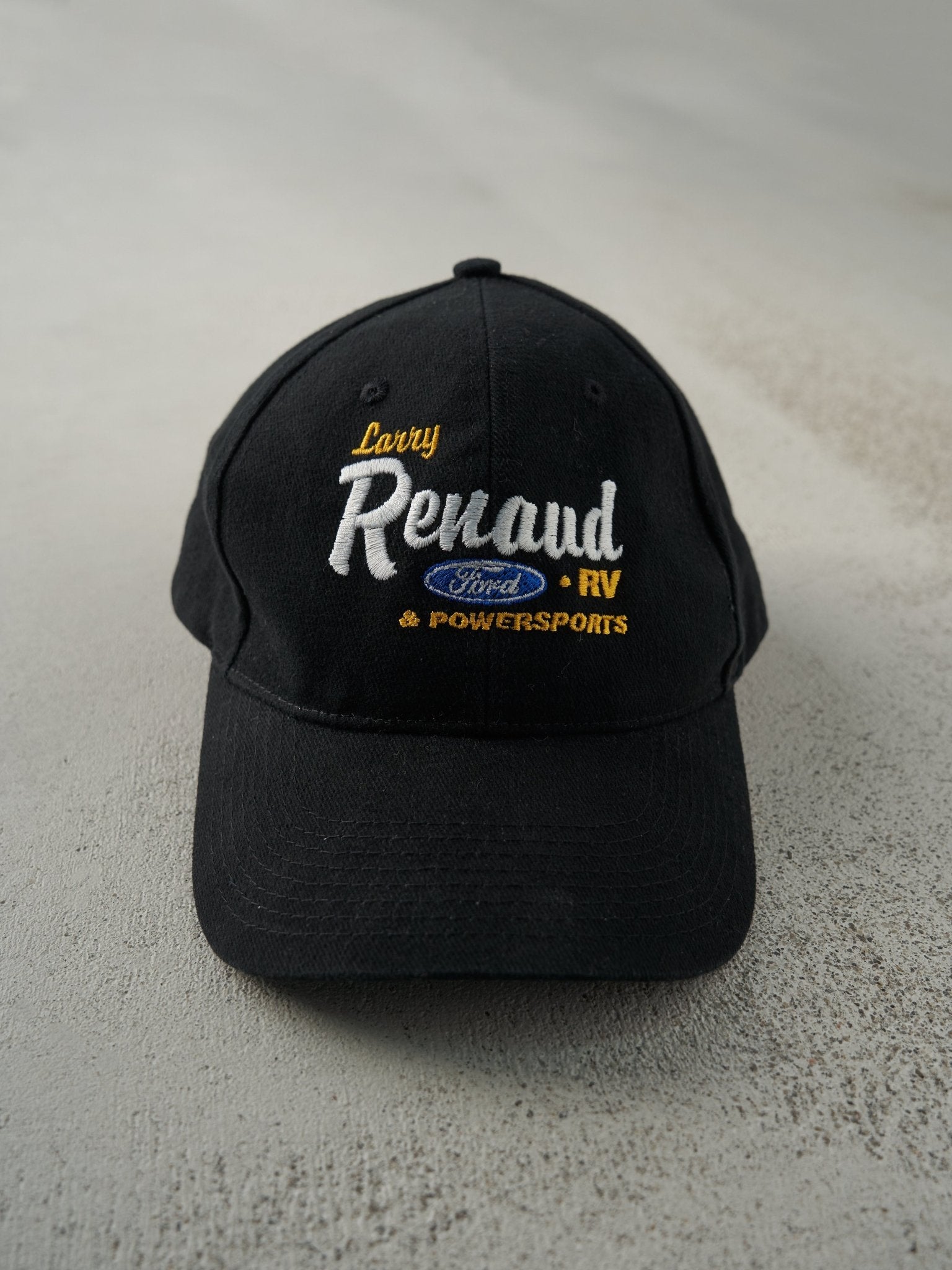 Vintage Y2K Black Embroidered Larry Renaud Ford Velcro Hat