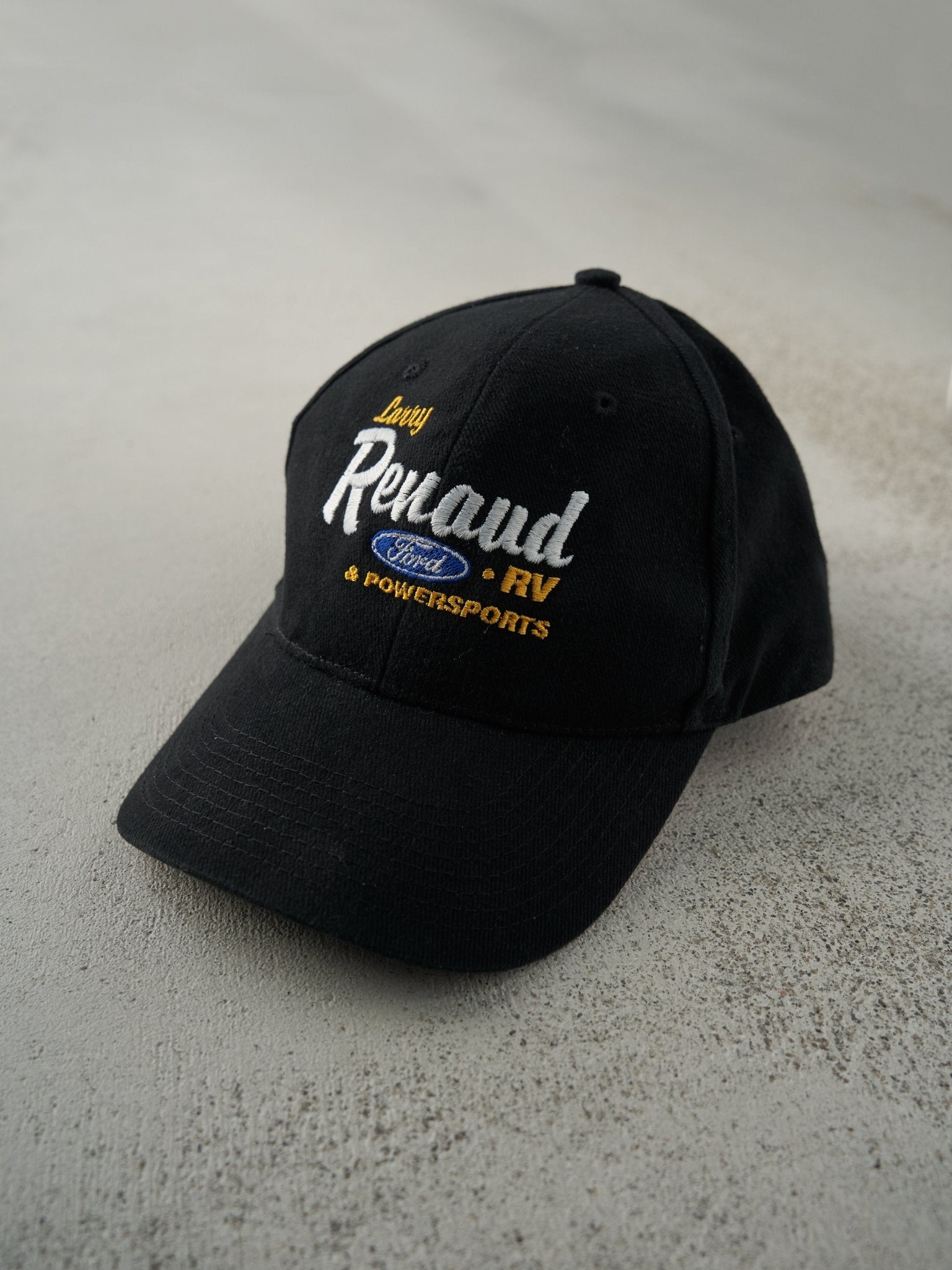 Vintage Y2K Black Embroidered Larry Renaud Ford Velcro Hat