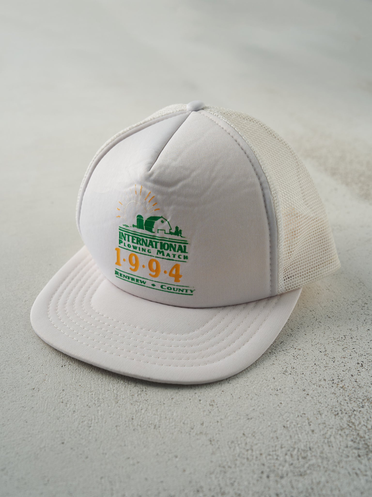 Vintage 94' White International Plowing Match Foam Trucker Hat