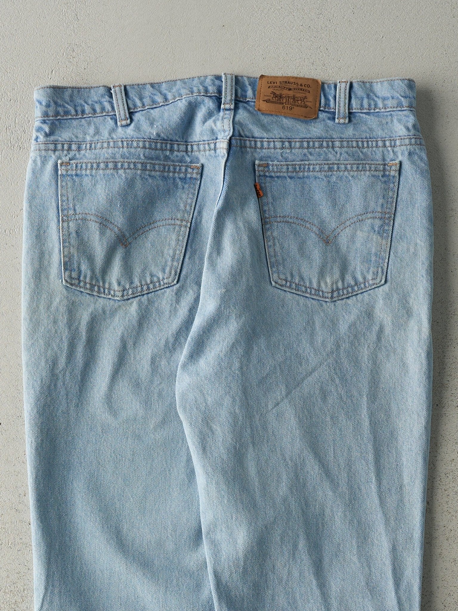 Vintage 80s Light Wash Levi's 619 Orange Tab Jeans (34x30)
