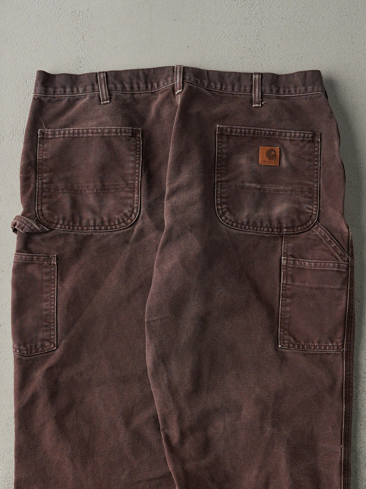 Vintage 90s Faded Brown Dungaree Fit Carhartt Carpenter Pants (37x28.5)