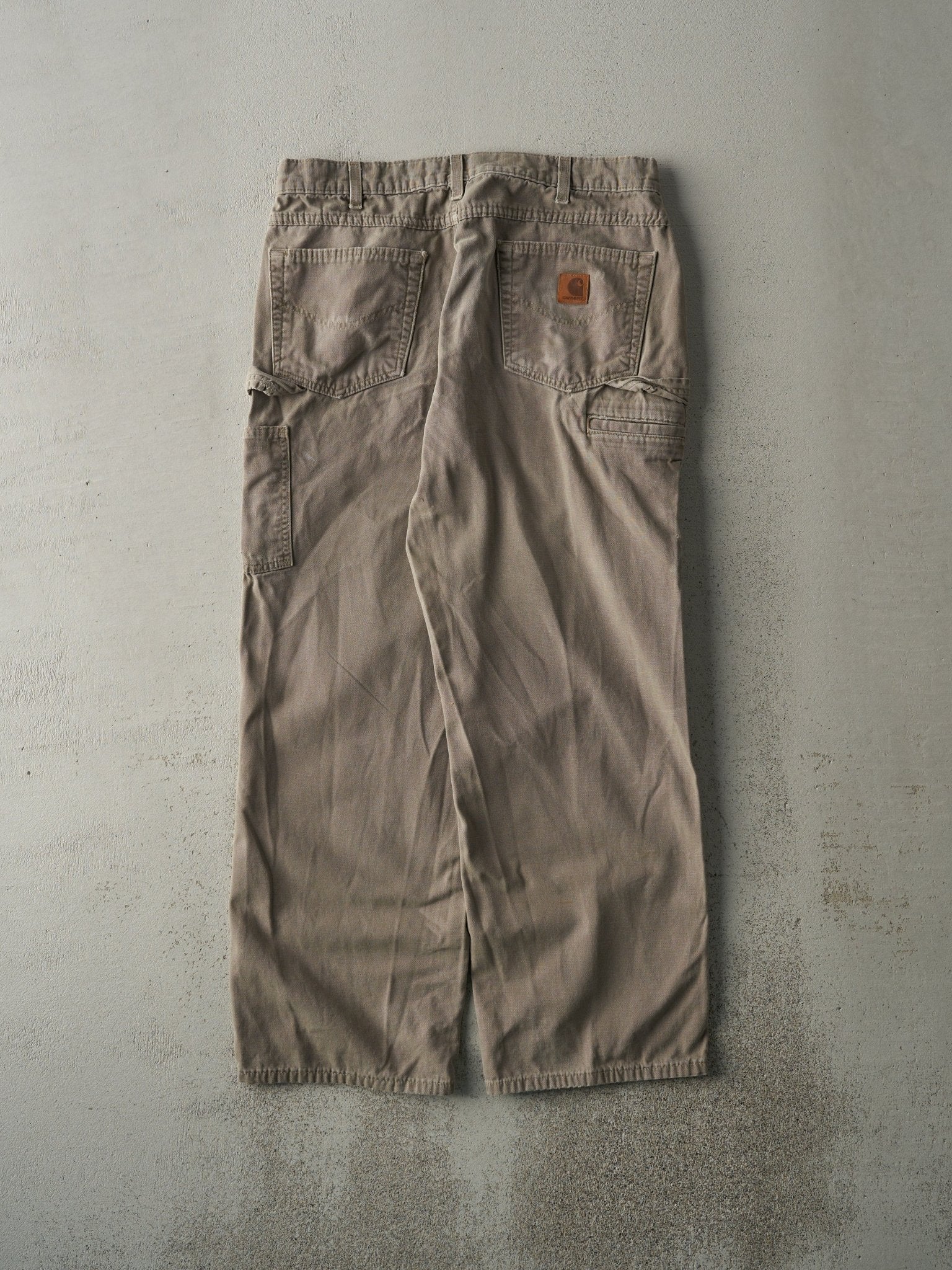 Vintage Y2K Beige Carhartt Light Weight Carpenter Pants (32x28.5)
