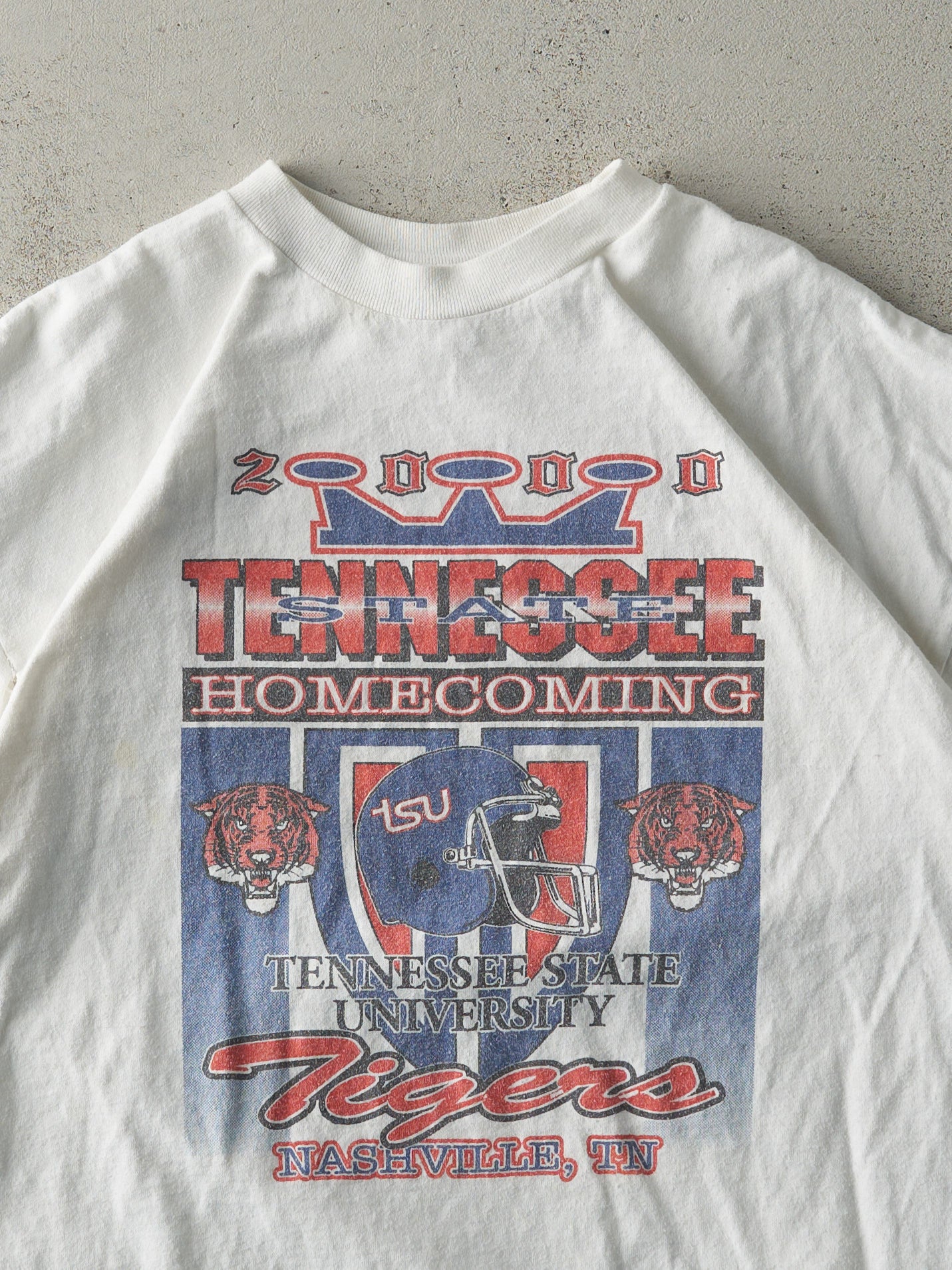 Vintage 00' White Tennessee State University Homecoming Single Stitch Tee (L)