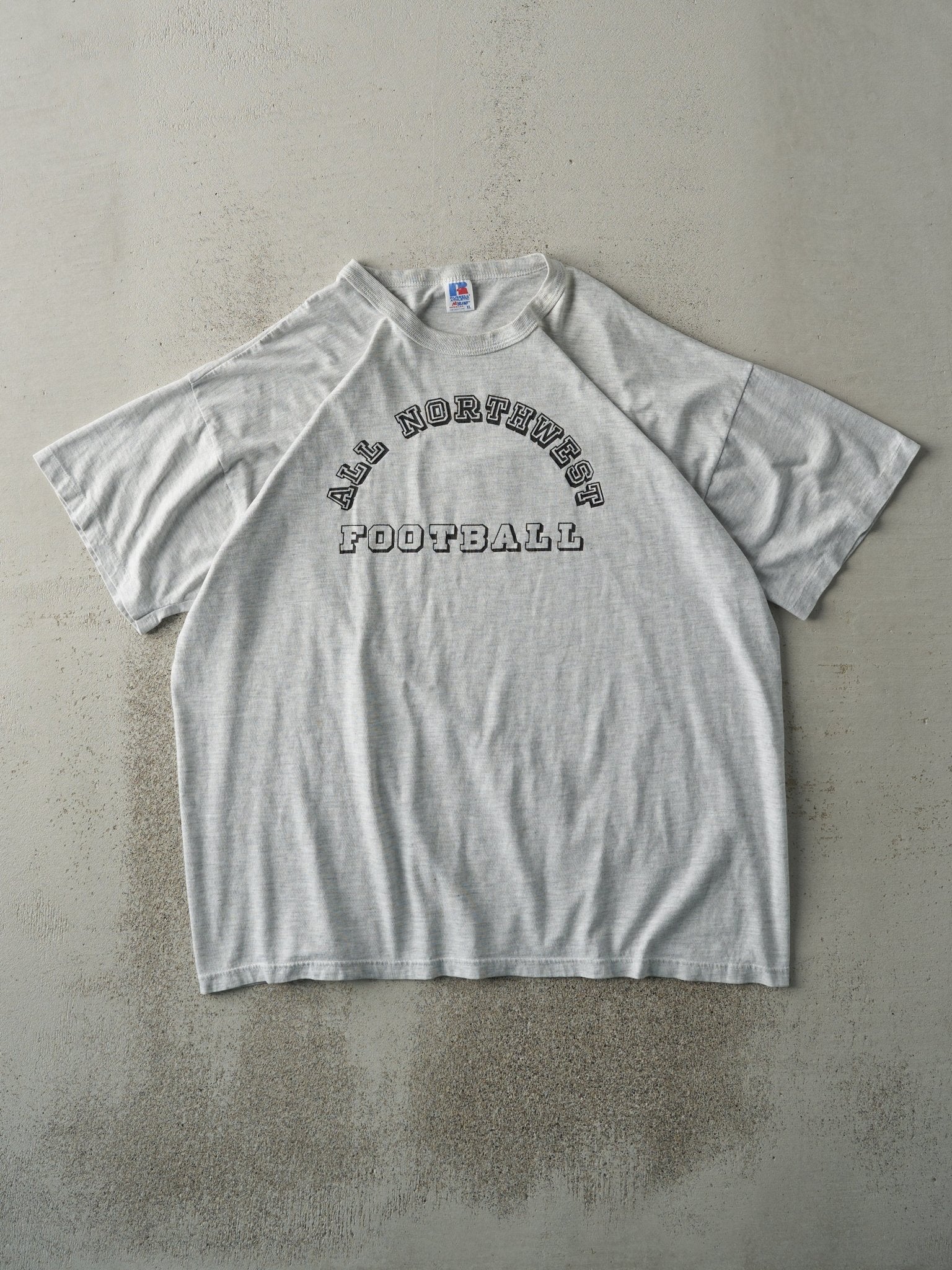 Vintage 90s Heather Grey All Northwest Football Russell Athletic Tee (L)