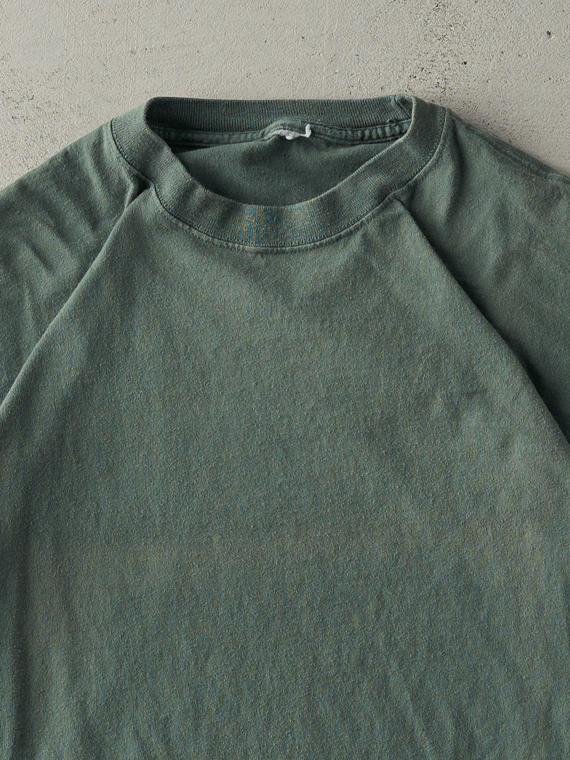 Vintage 90s Washed Green Blank Tee (M)