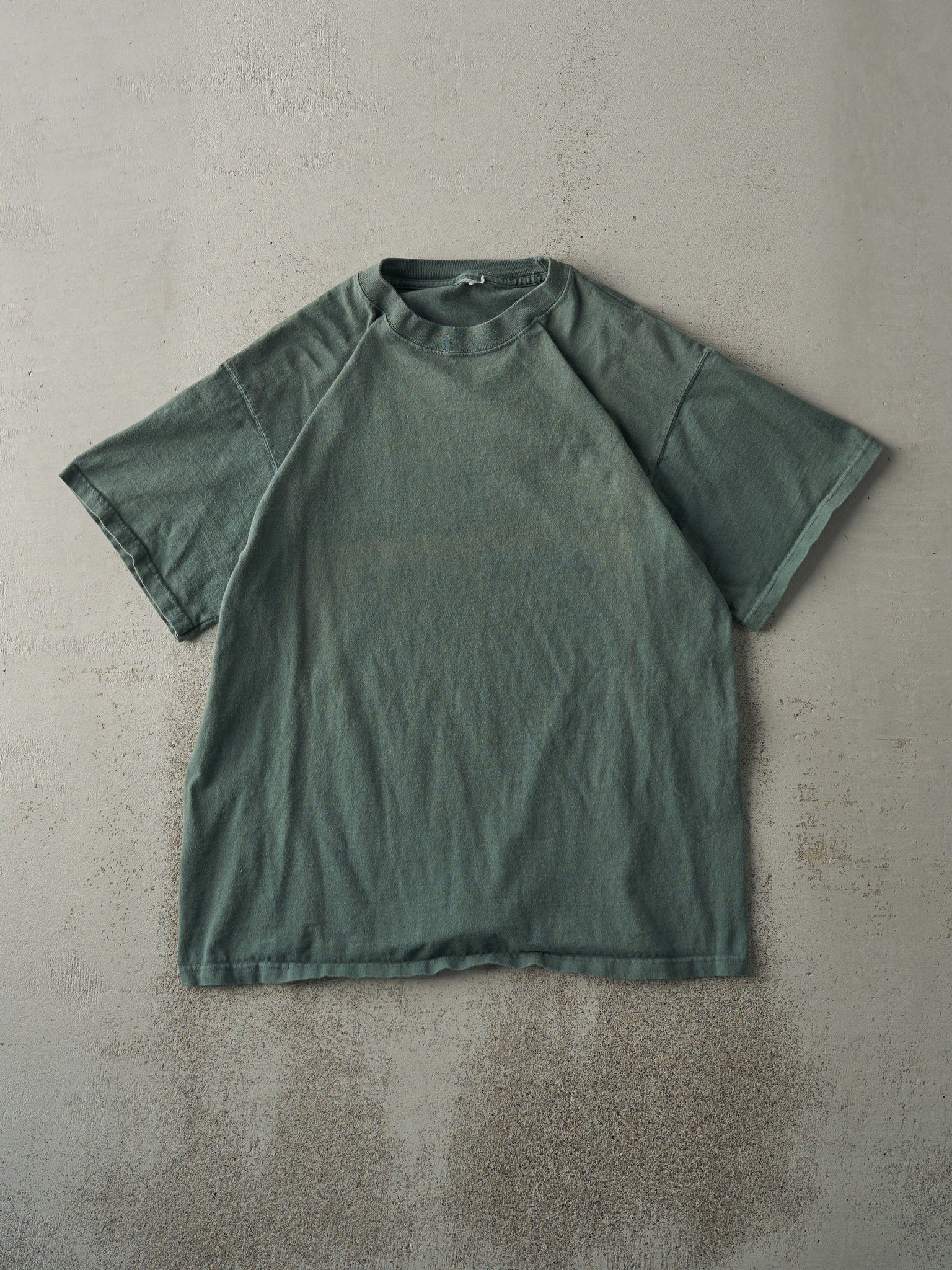 Vintage 90s Washed Green Blank Tee (M)