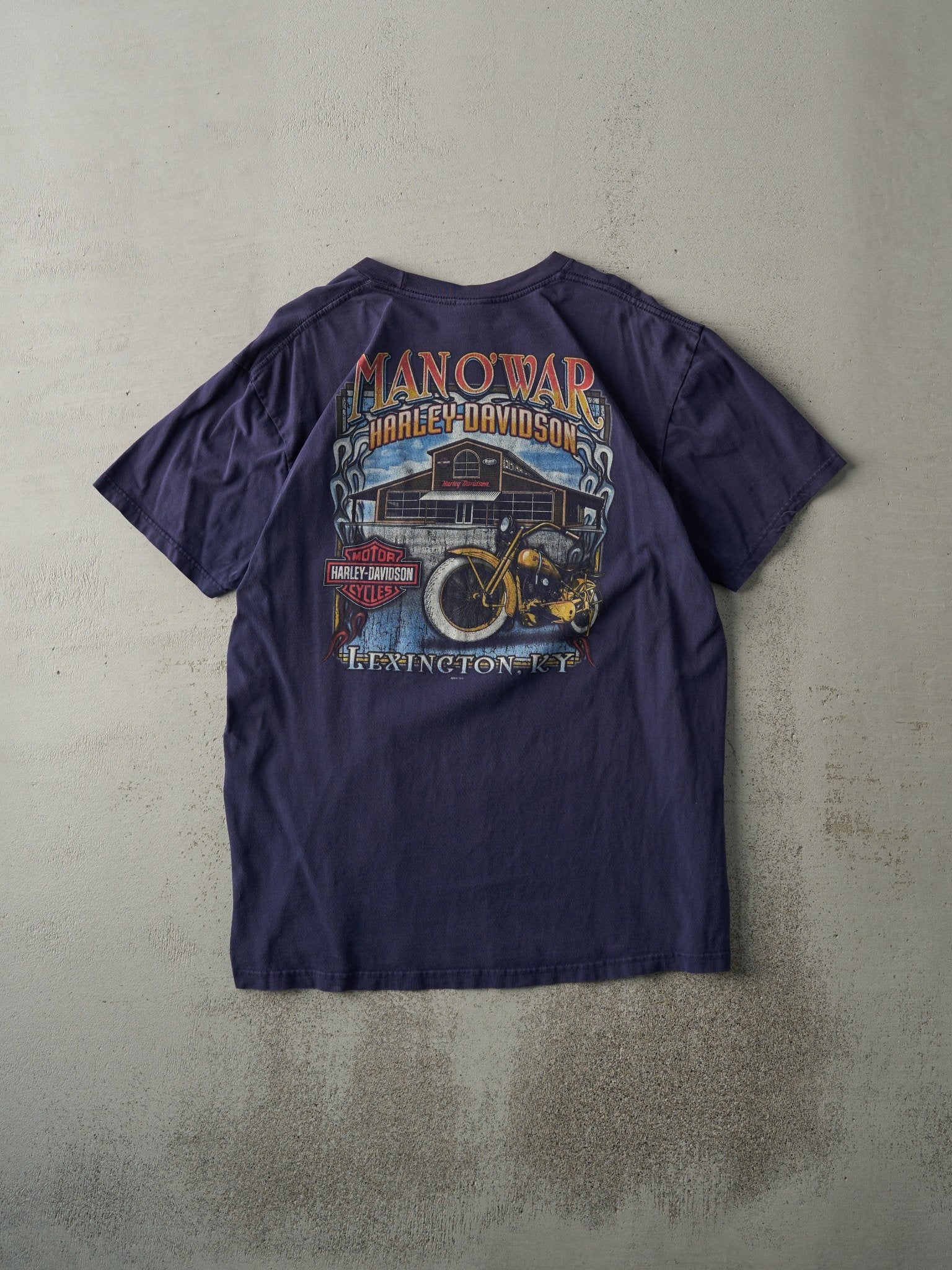 Vintage 11' Navy Blue Lexington KY Harley Davidson Pocket Tee (M)