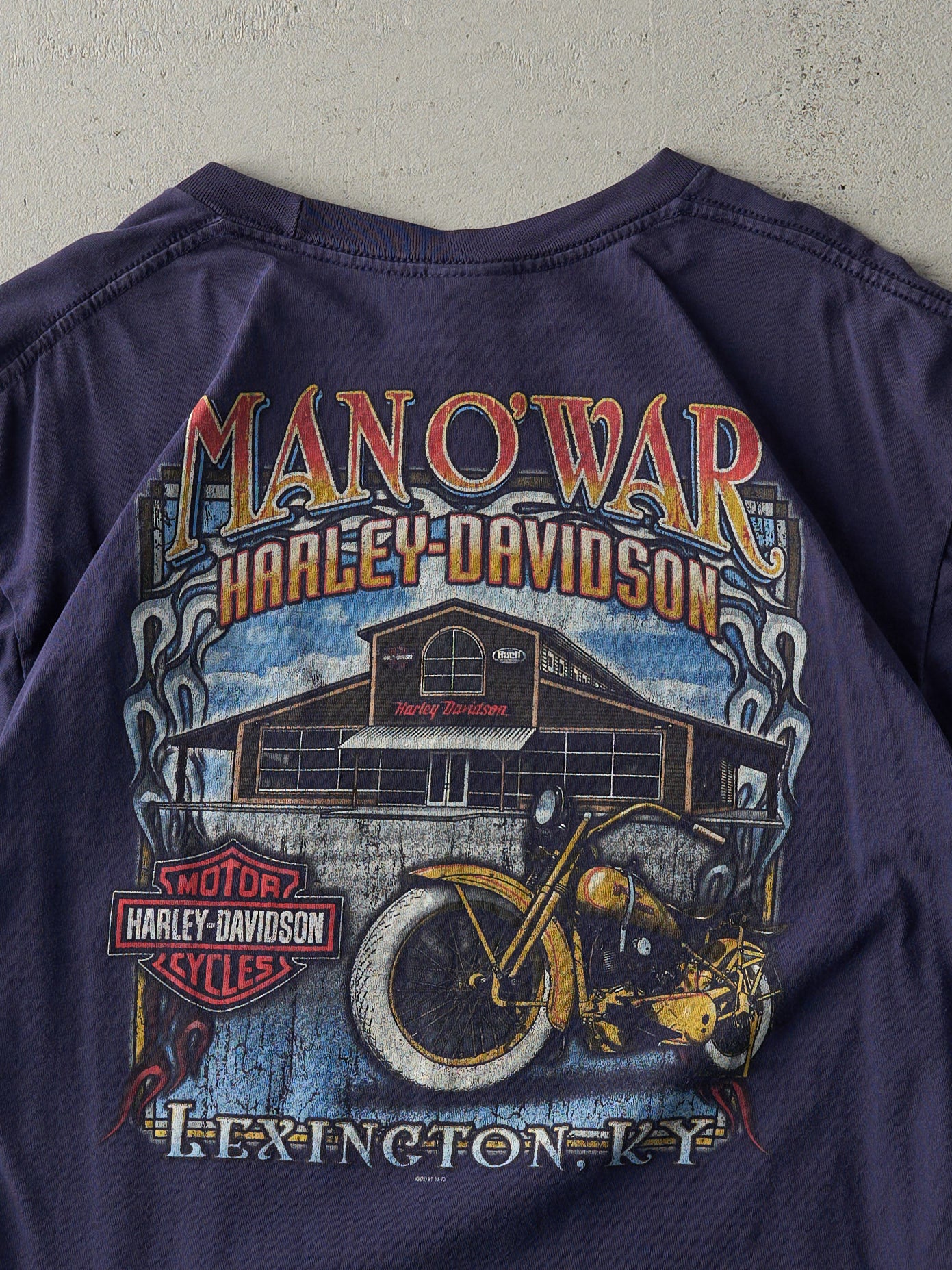 Vintage 11' Navy Blue Lexington KY Harley Davidson Pocket Tee (M)
